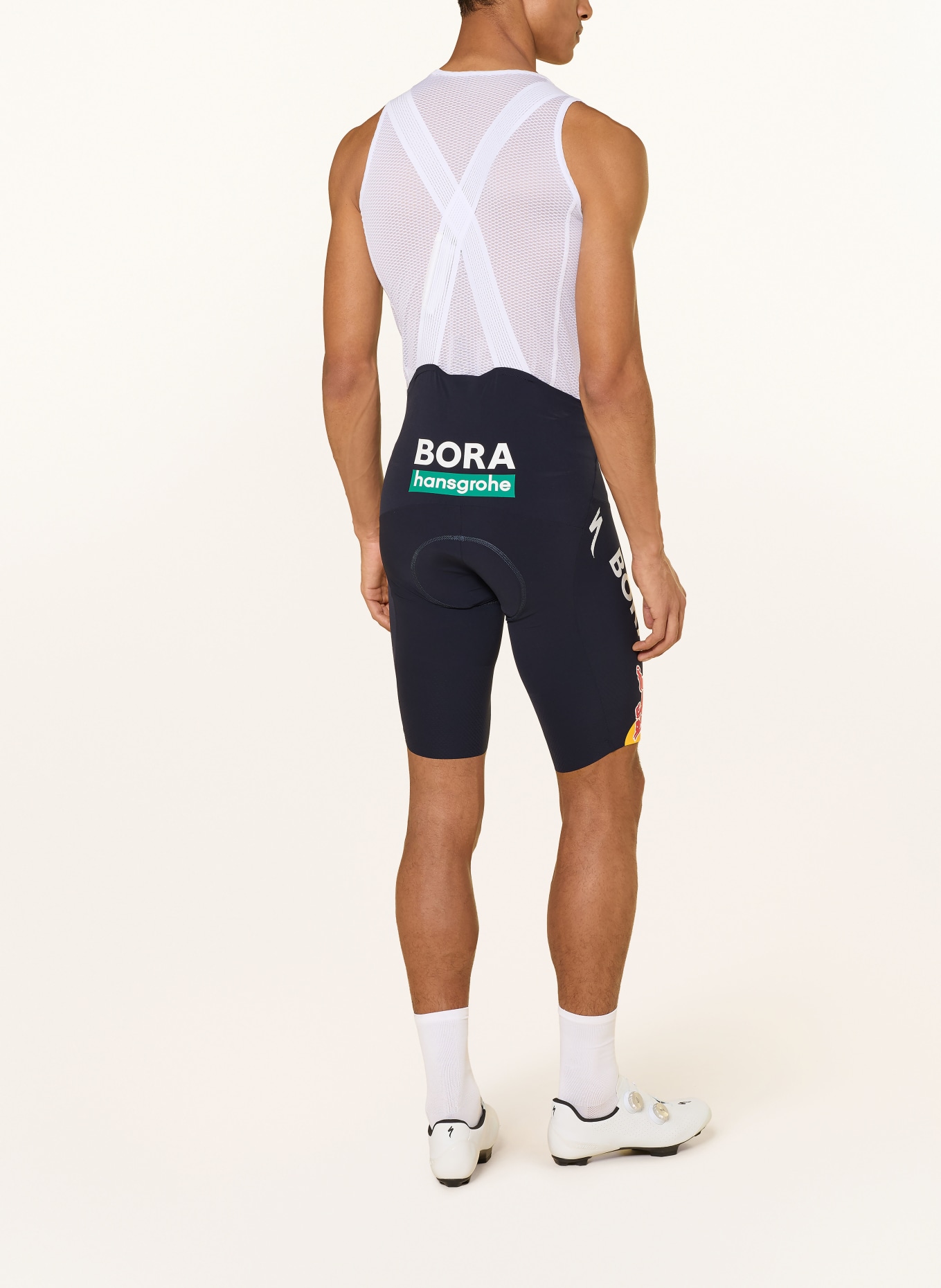 SPECIALIZED Radhose RED BULL-BORA-HANSGROHE mit Trägern und gepolstertem Einsatz: DUNKELBLAU