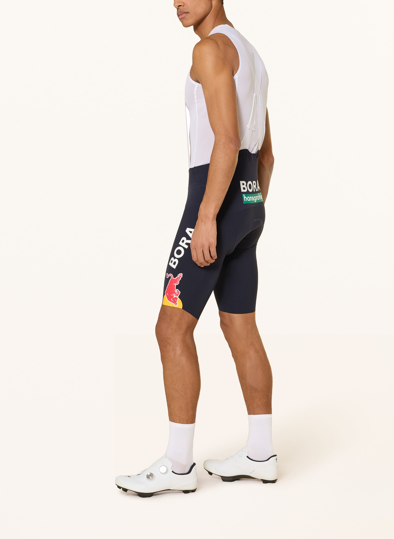 SPECIALIZED Radhose RED BULL-BORA-HANSGROHE mit Trägern und gepolstertem Einsatz: DUNKELBLAU