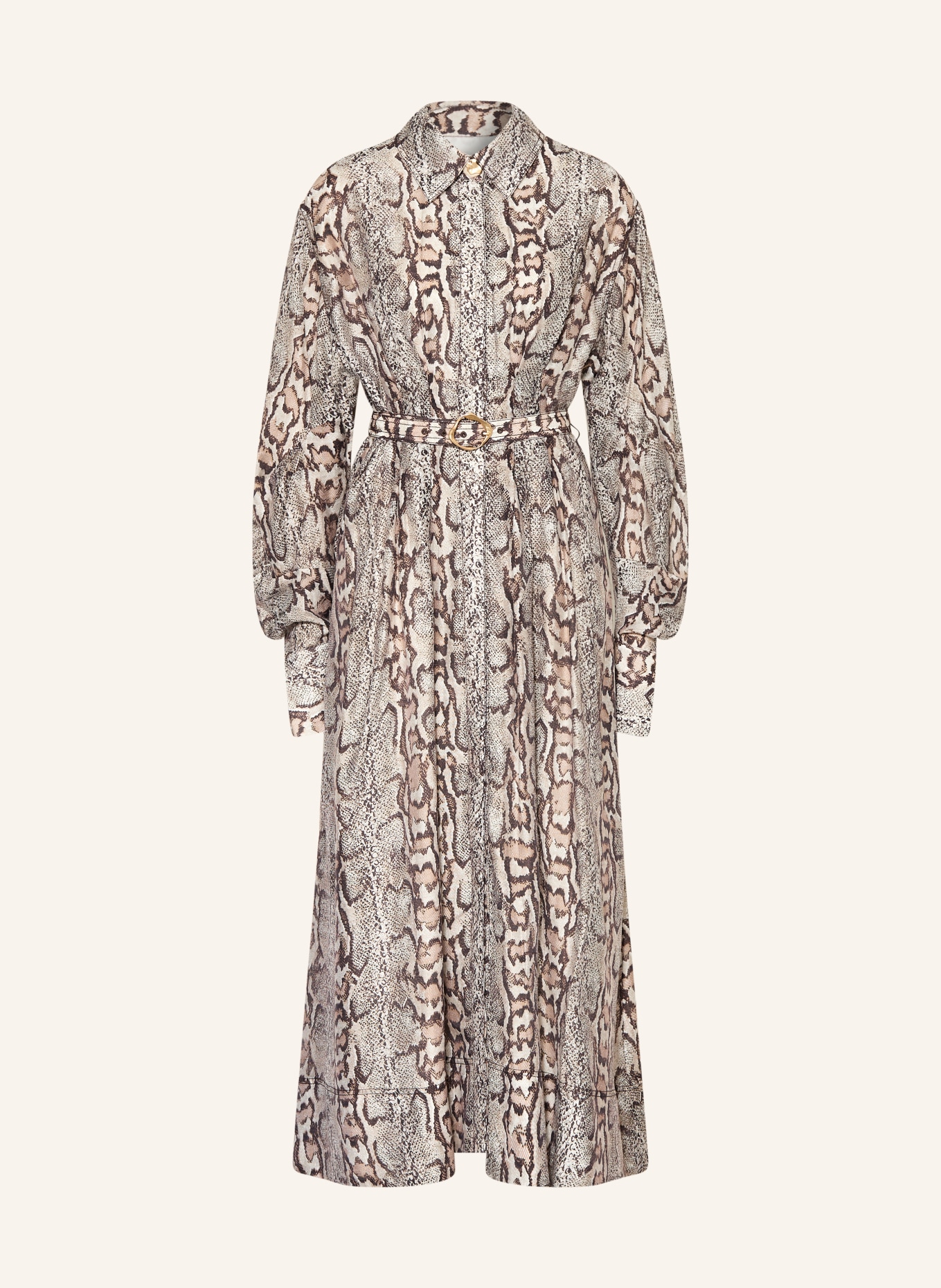 Aje. Hemdblusenkleid MURPHIE: CREME / DUNKELBRAUN