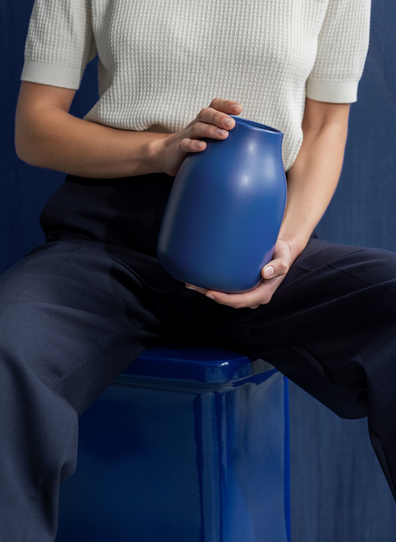 blomus Vase COLORA L: BLEU