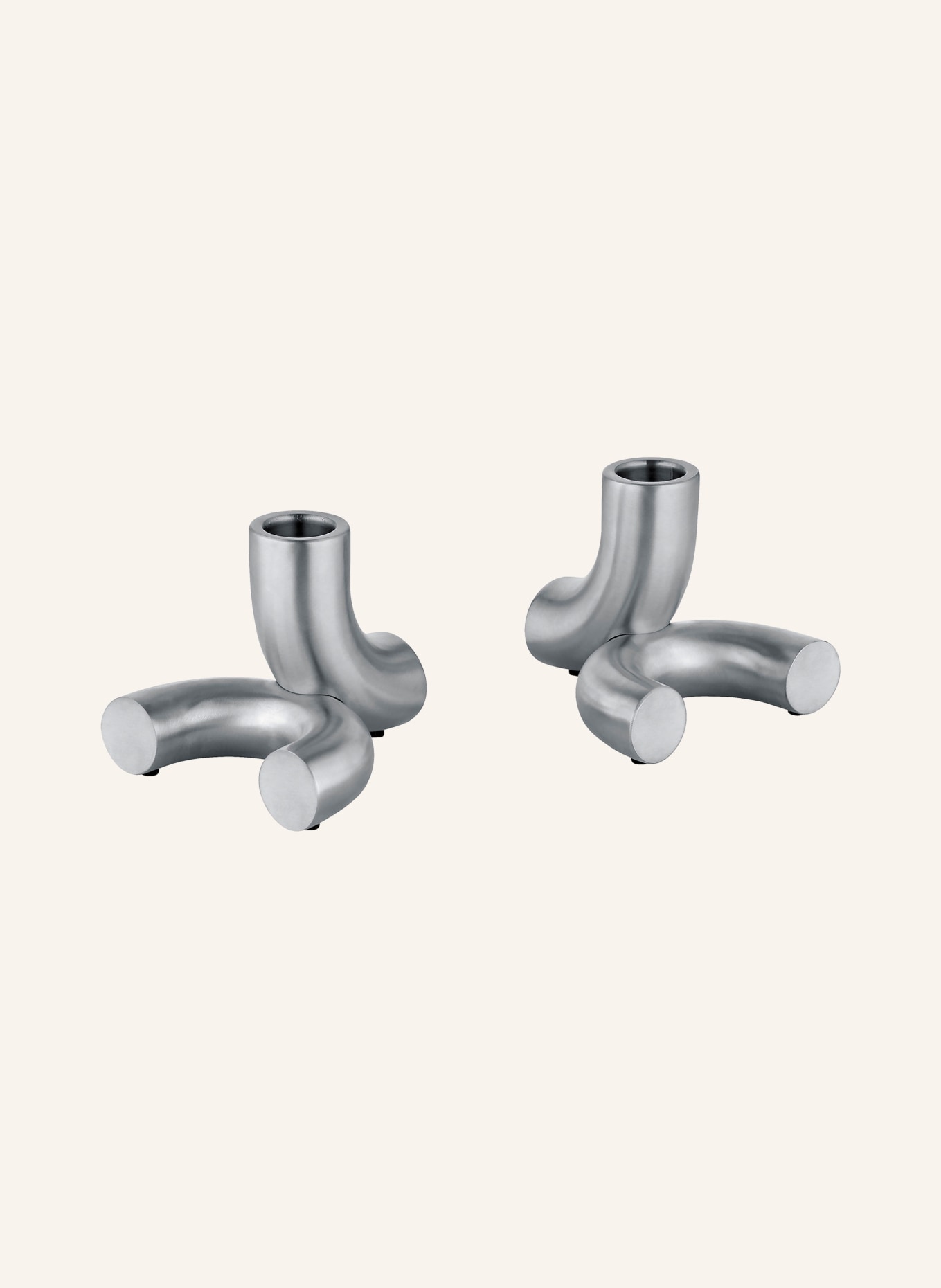 blomus 2er-Set Kerzenhalter DOODLE: SILBER