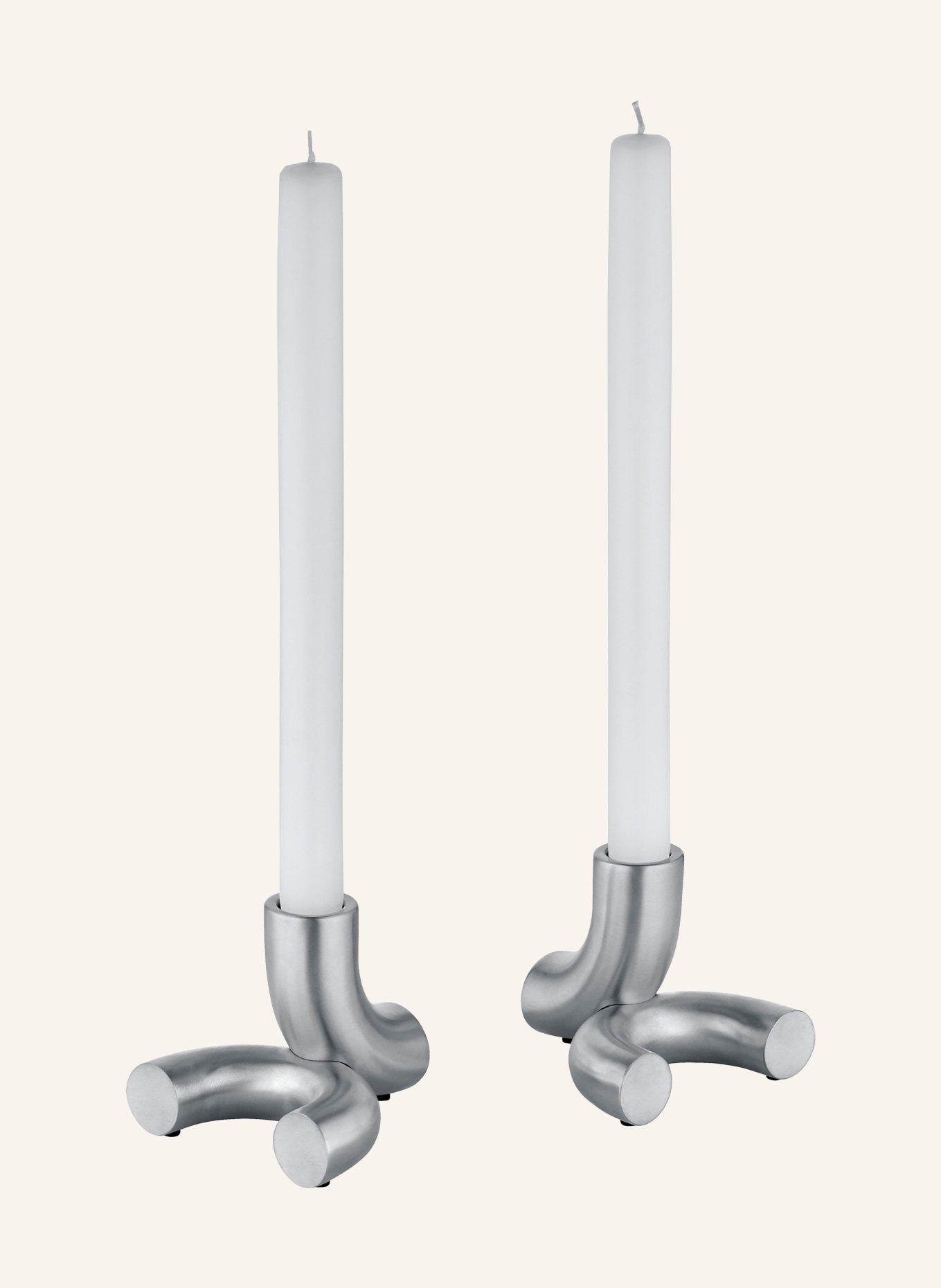 blomus 2er-Set Kerzenhalter DOODLE: SILBER