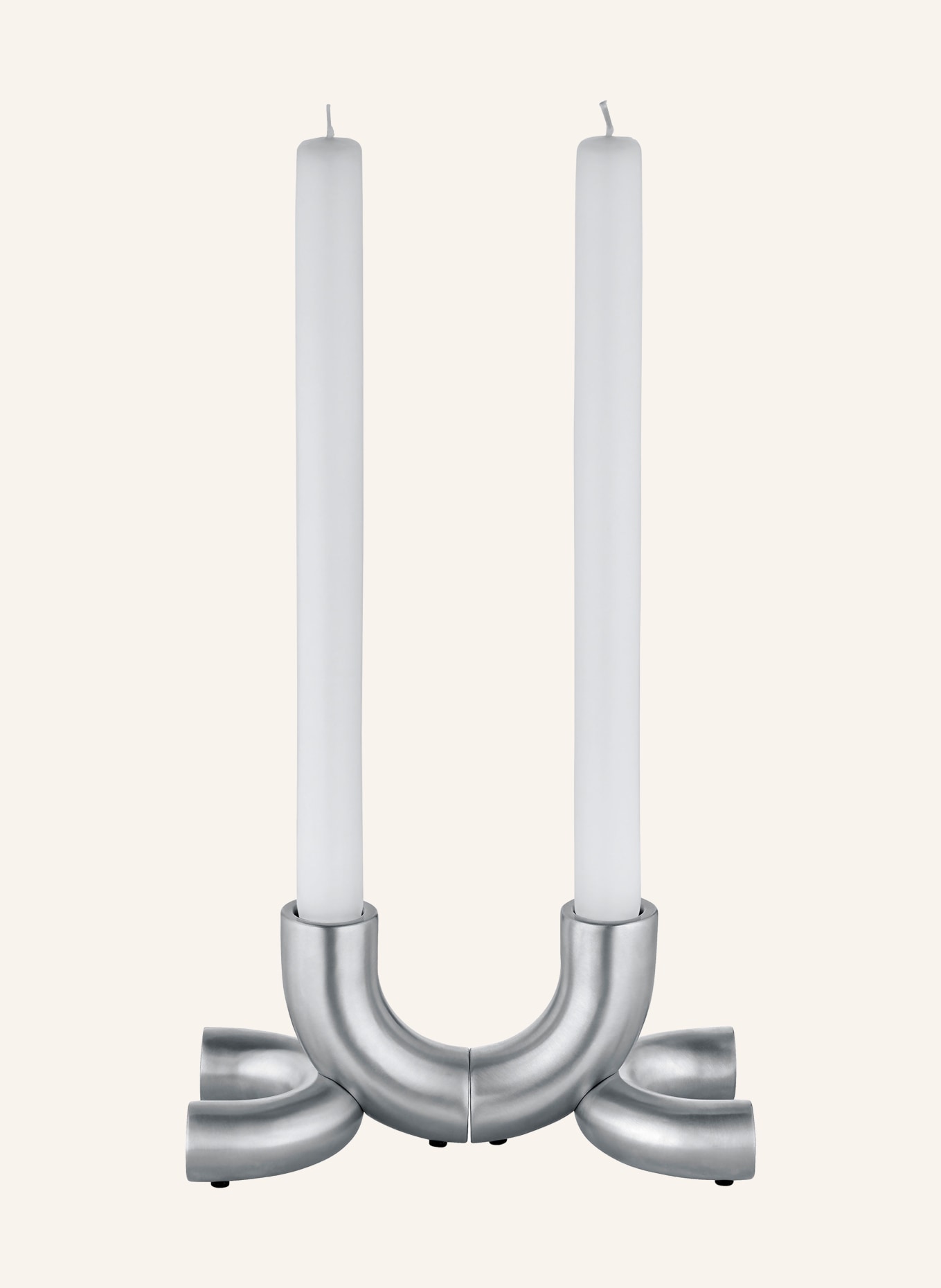 blomus 2er-Set Kerzenhalter DOODLE: SILBER