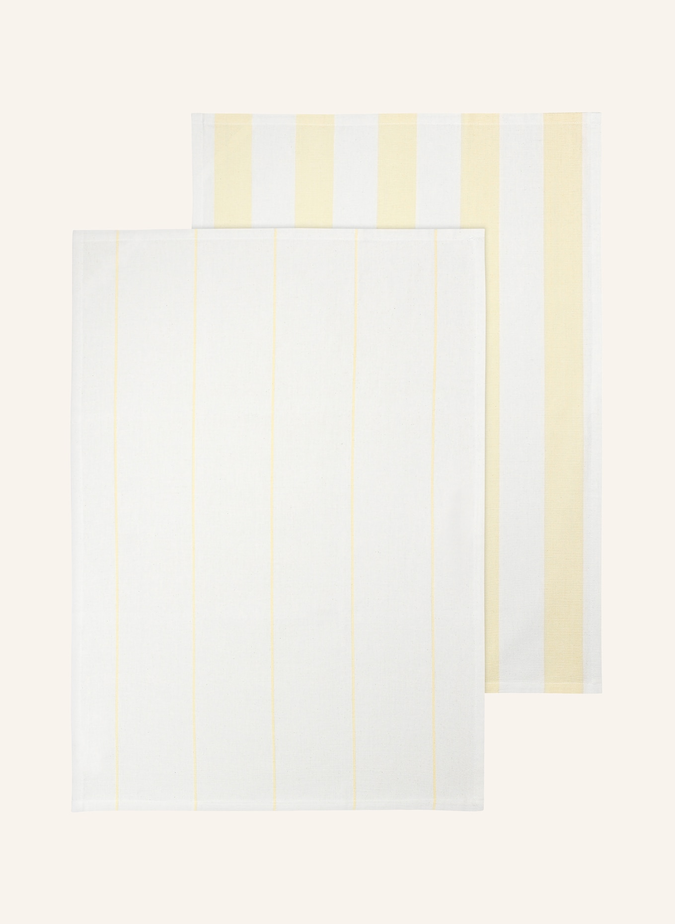 blomus Lot de 2 torchons TAULO: BLANC / JAUNE