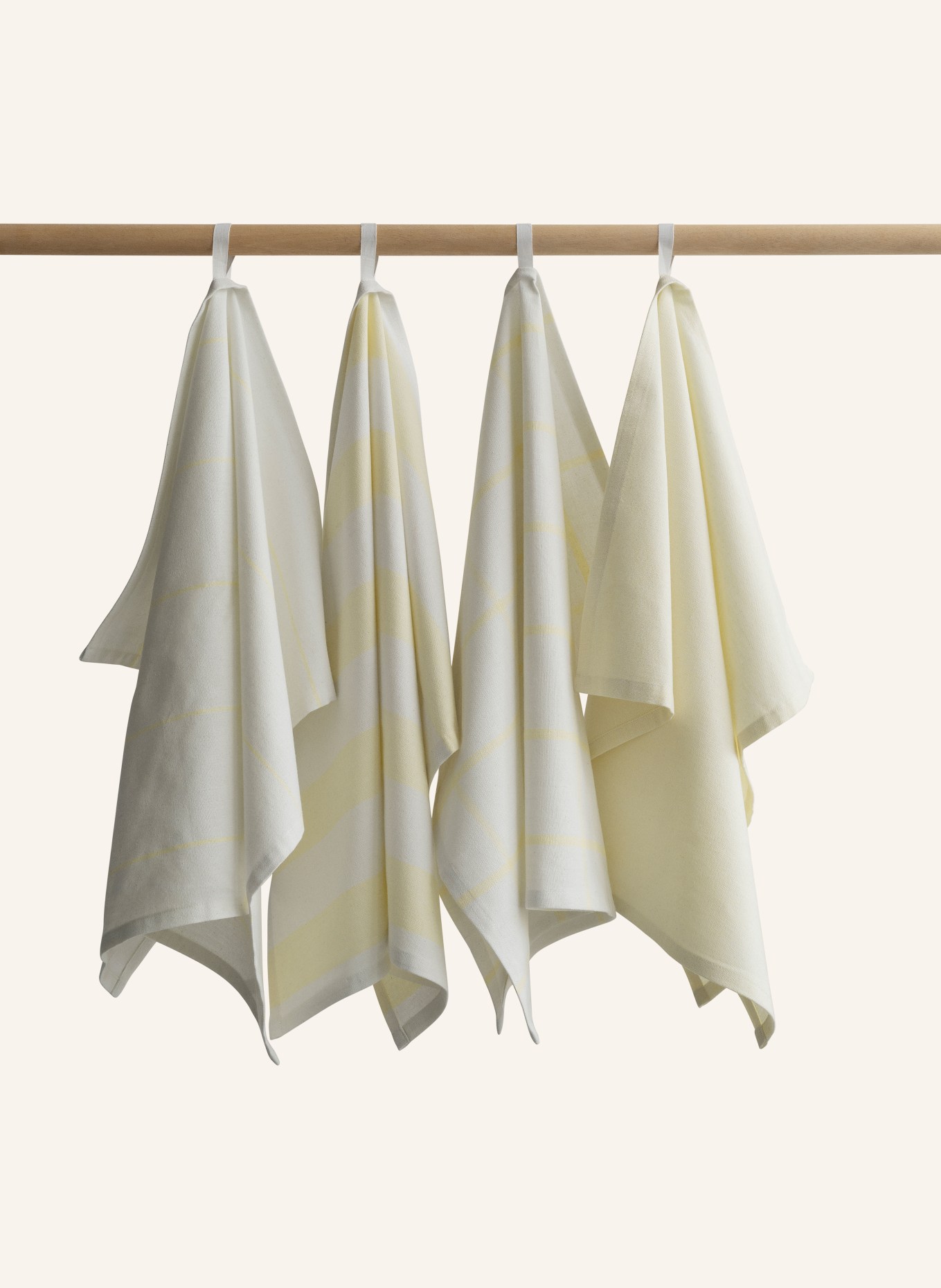 blomus Lot de 2 torchons TAULO: BLANC / JAUNE