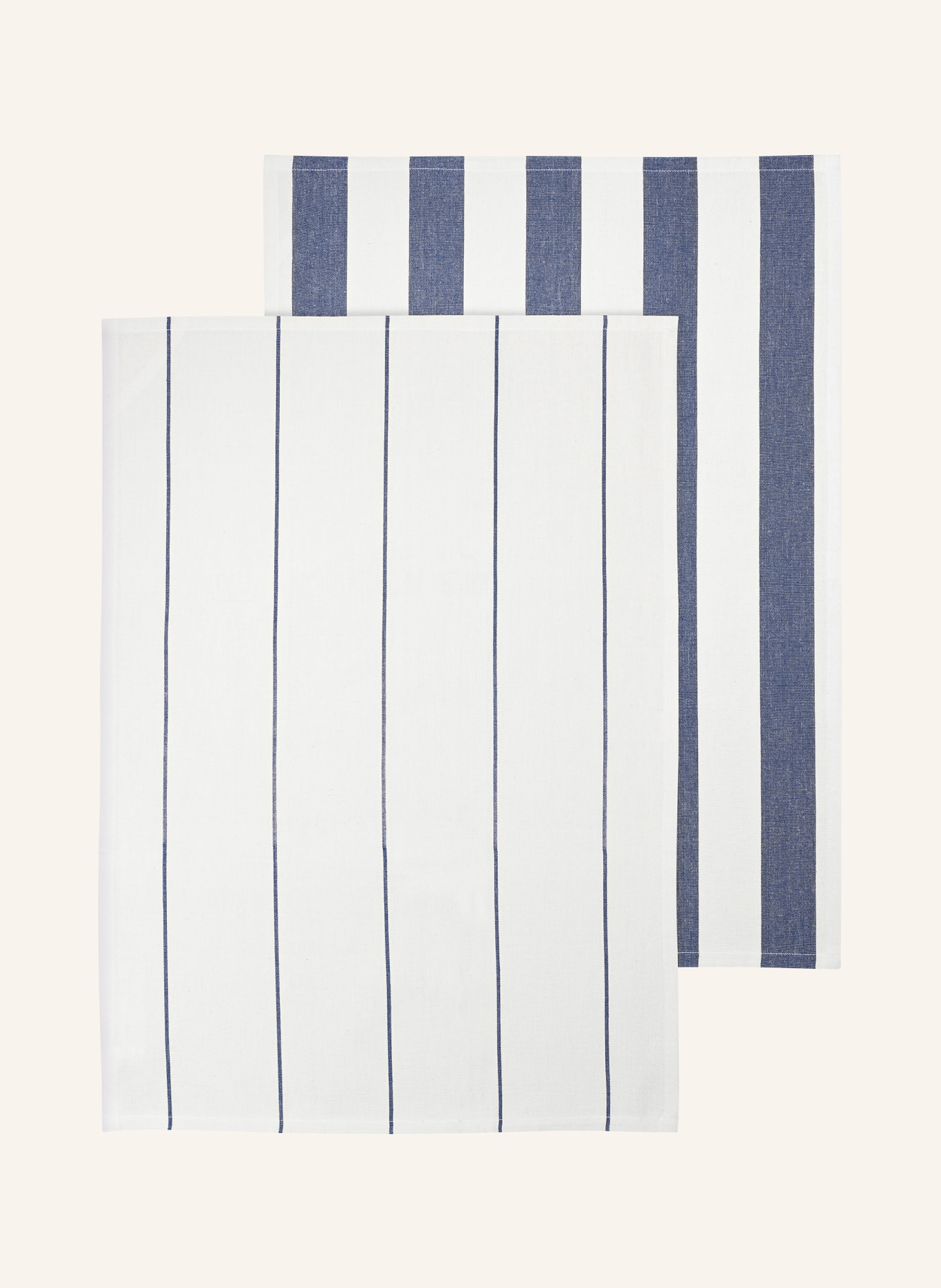blomus Lot de 2 torchons TAULO: BLANC / BLEU