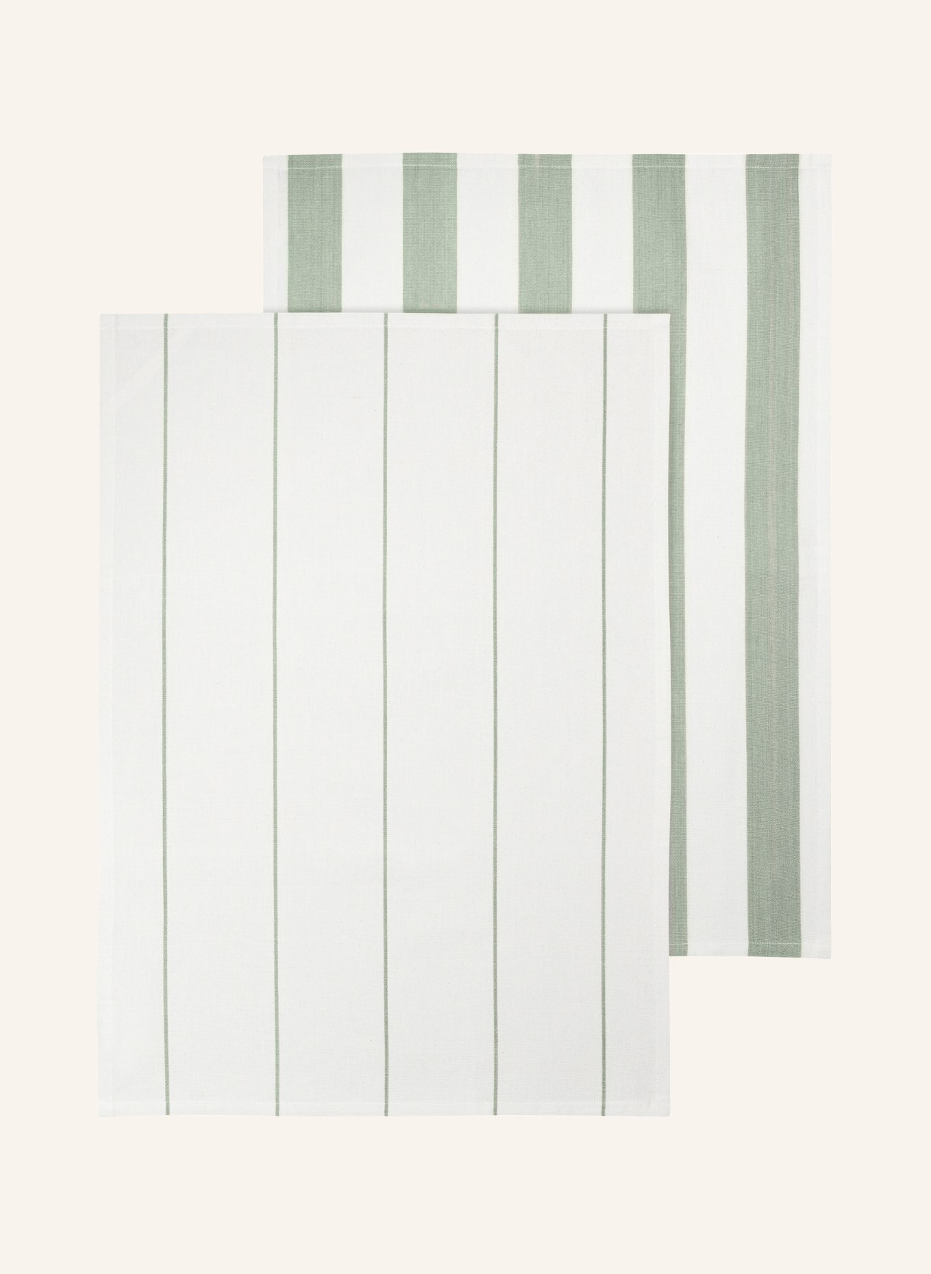 blomus Lot de 2 torchons TAULO: BLANC / VERT