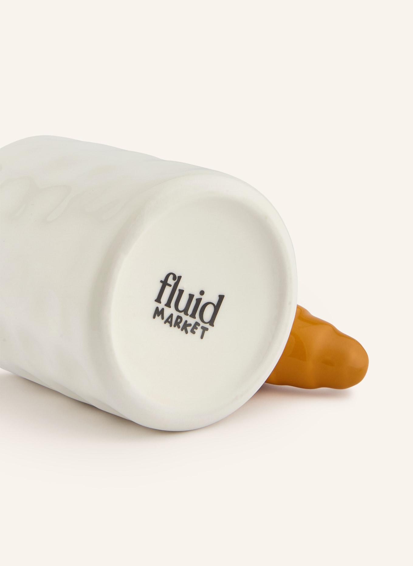 fluid MARKET Beker met handvat CROISSANT: WIT / COGNAC