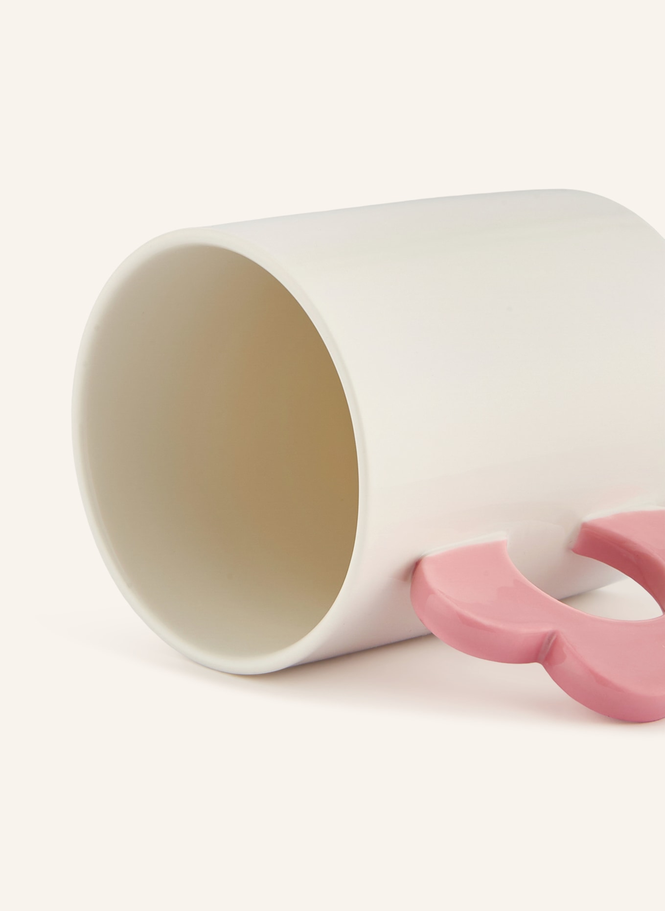 fluid MARKET Beker met handvat FLOWER: WIT / VIEUX ROSE