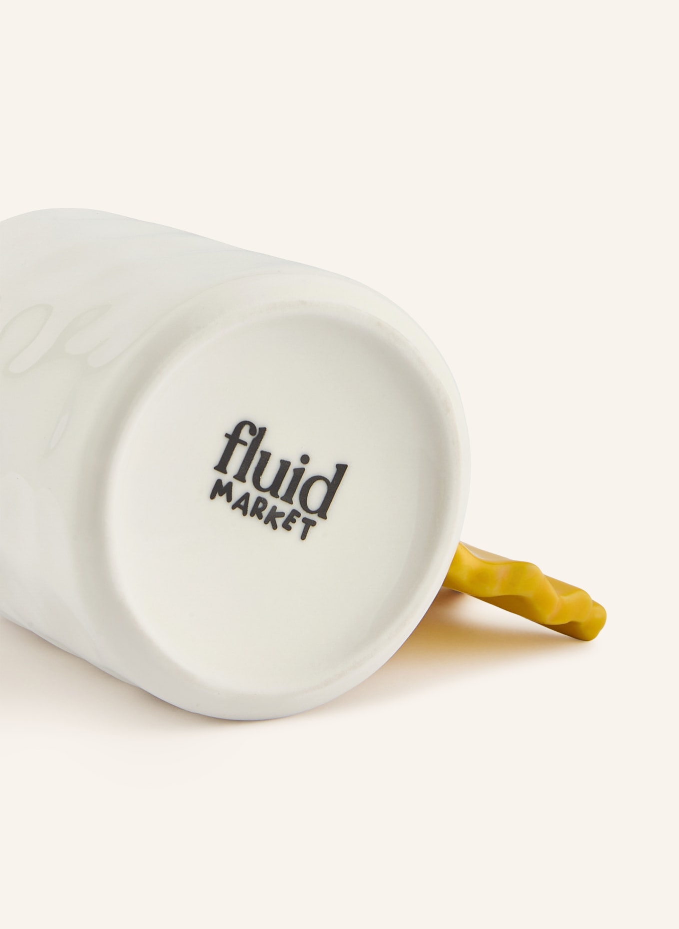 fluid MARKET Beker met handvat PASTA: WIT / GEEL