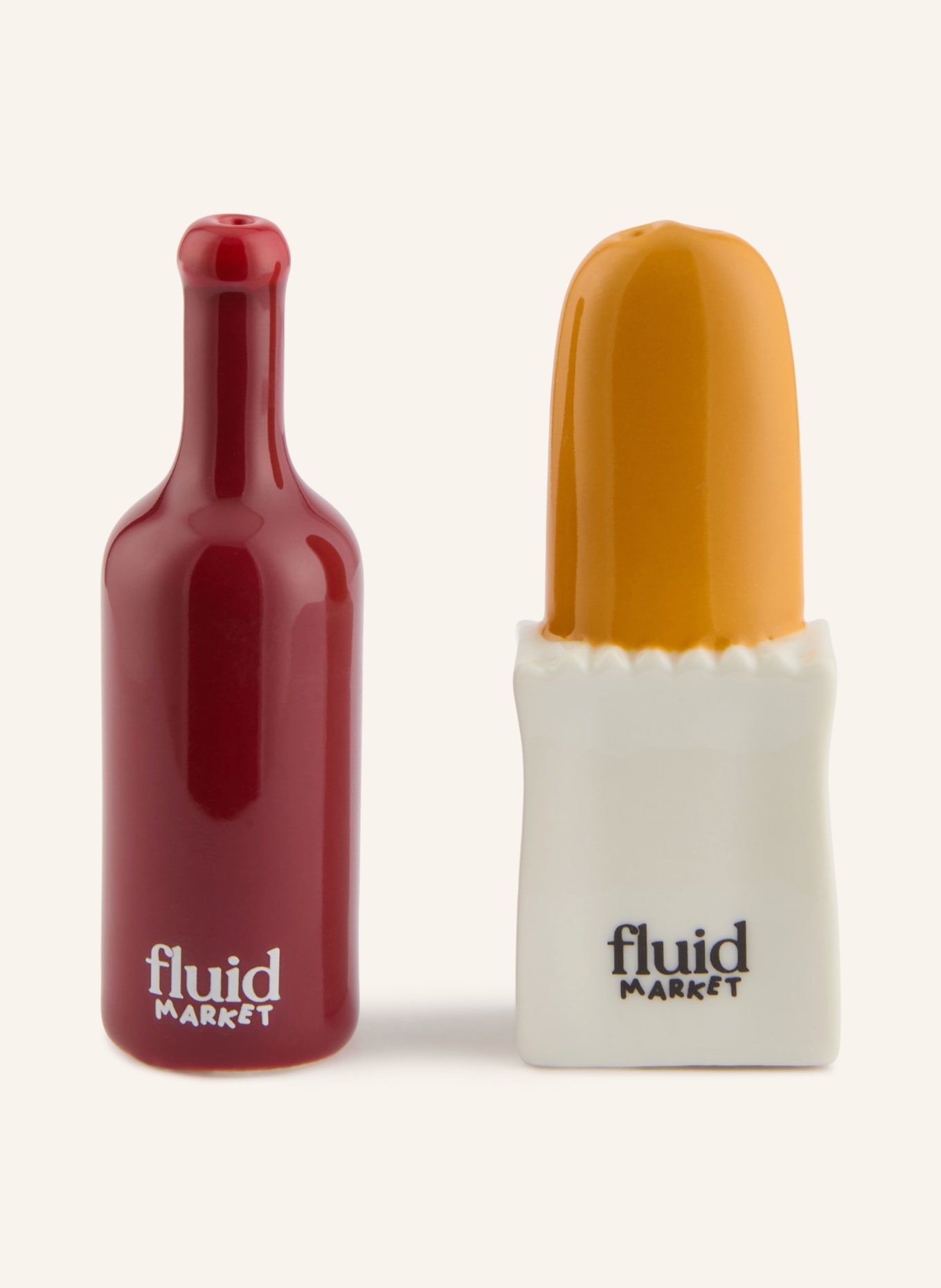 fluid MARKET Zout- en peperstrooier BAGUETTE &amp; WINE: COGNAC / CRÈME / DONKERROOD