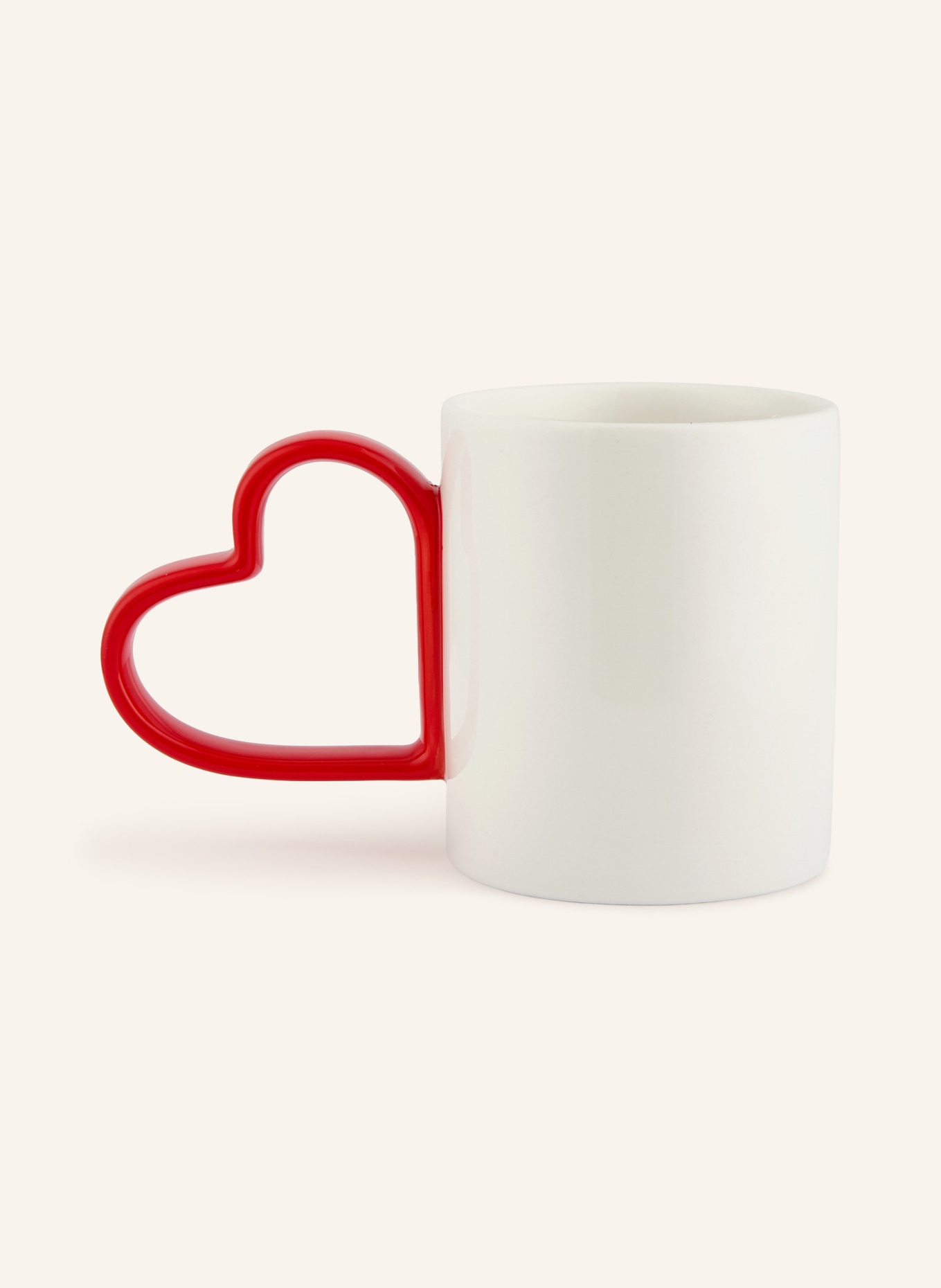 fluid MARKET Beker met handvat HEART: WIT / ROOD