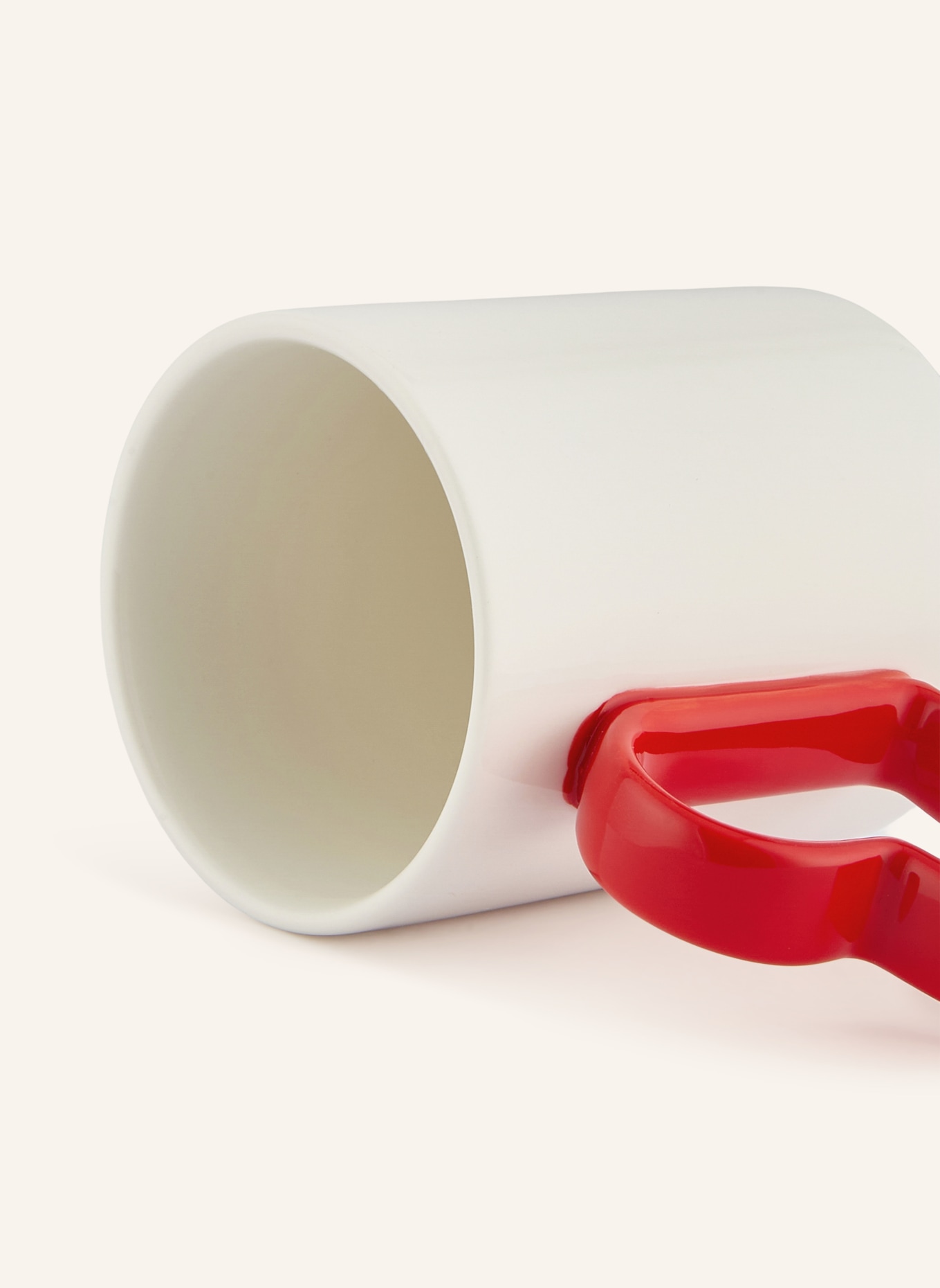 fluid MARKET Beker met handvat HEART: WIT / ROOD