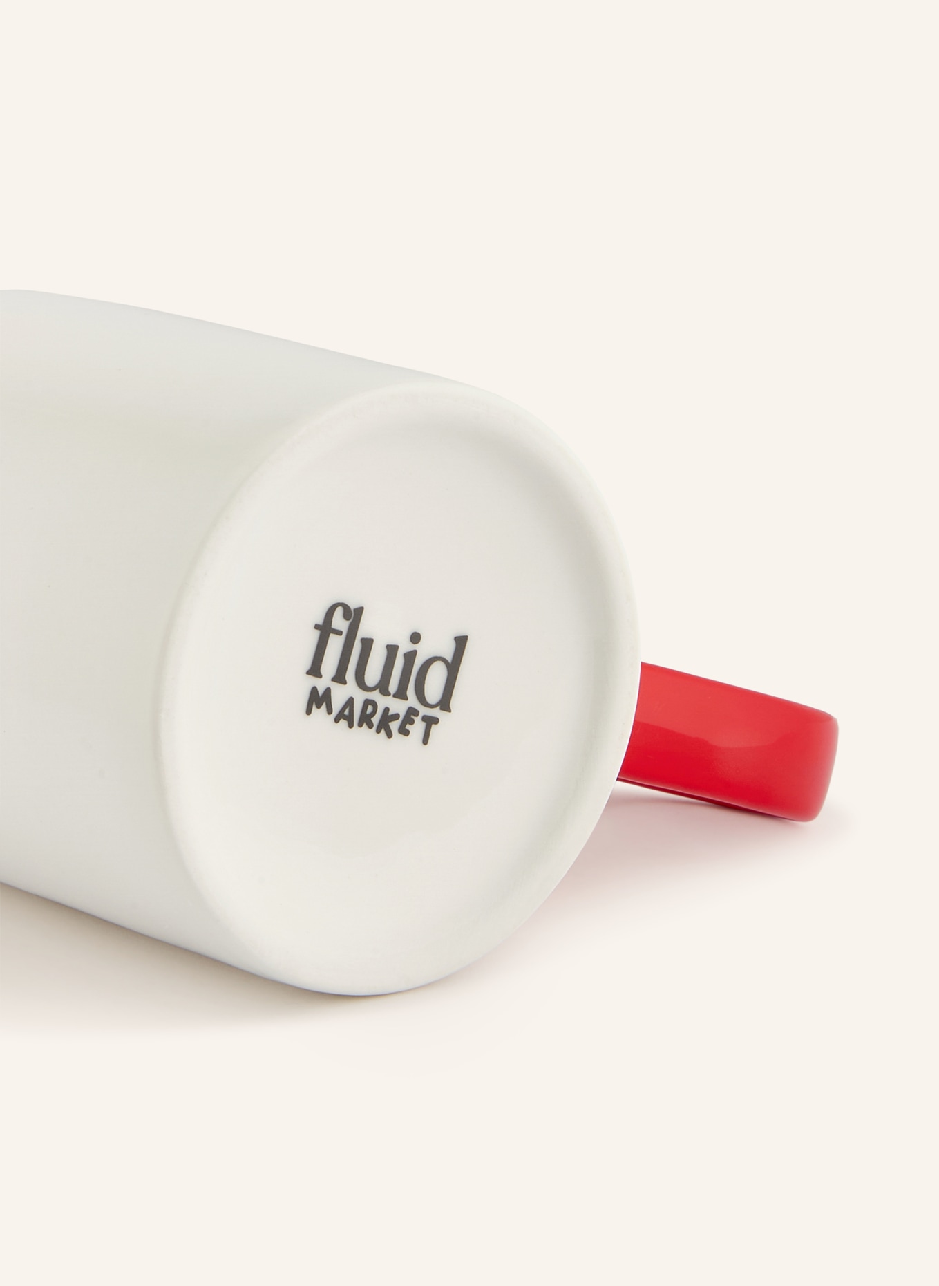 fluid MARKET Beker met handvat HEART: WIT / ROOD
