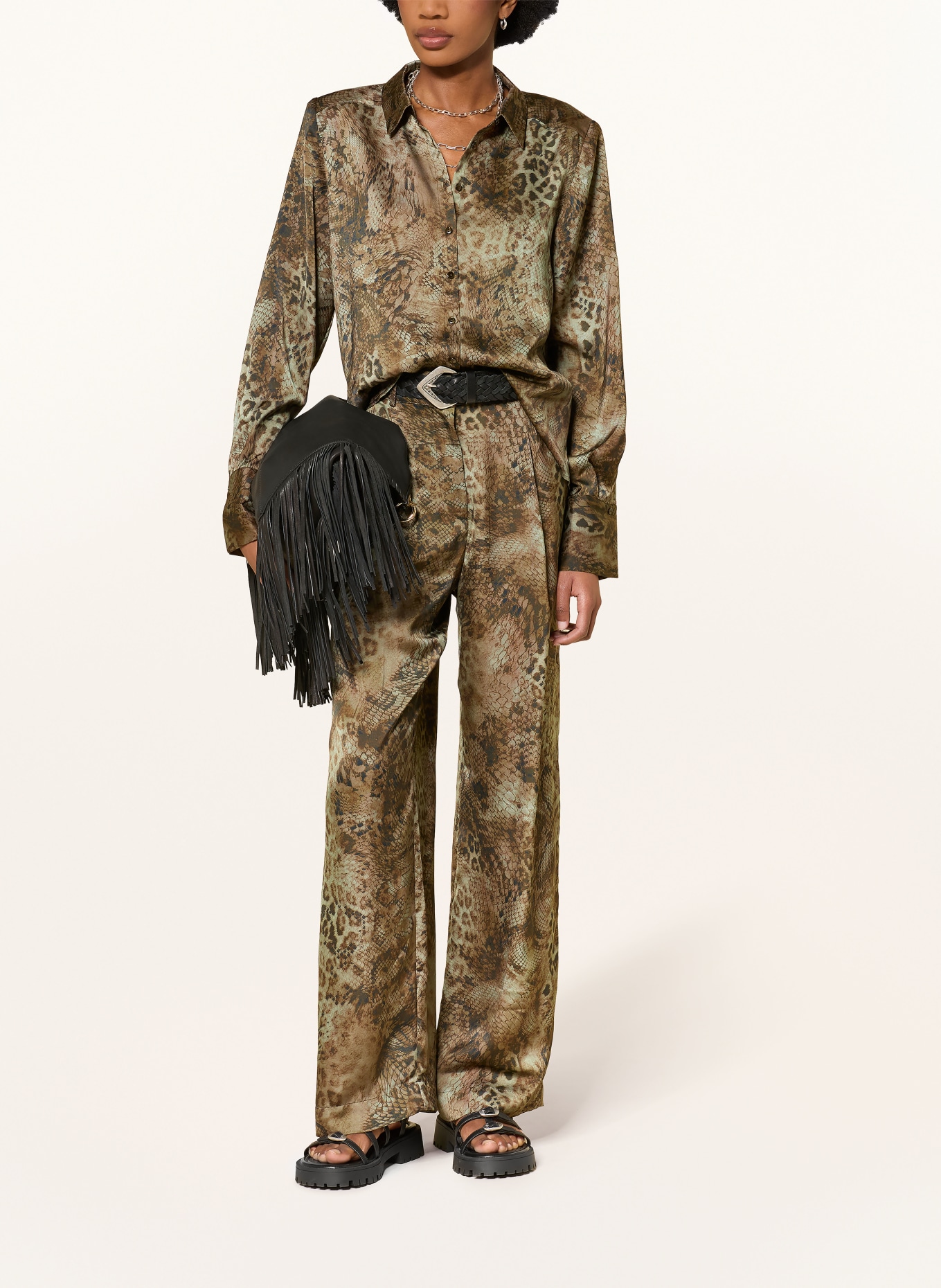 ba&sh Hemdbluse CORNELIA: KHAKI / DUNKELBRAUN / BRAUN