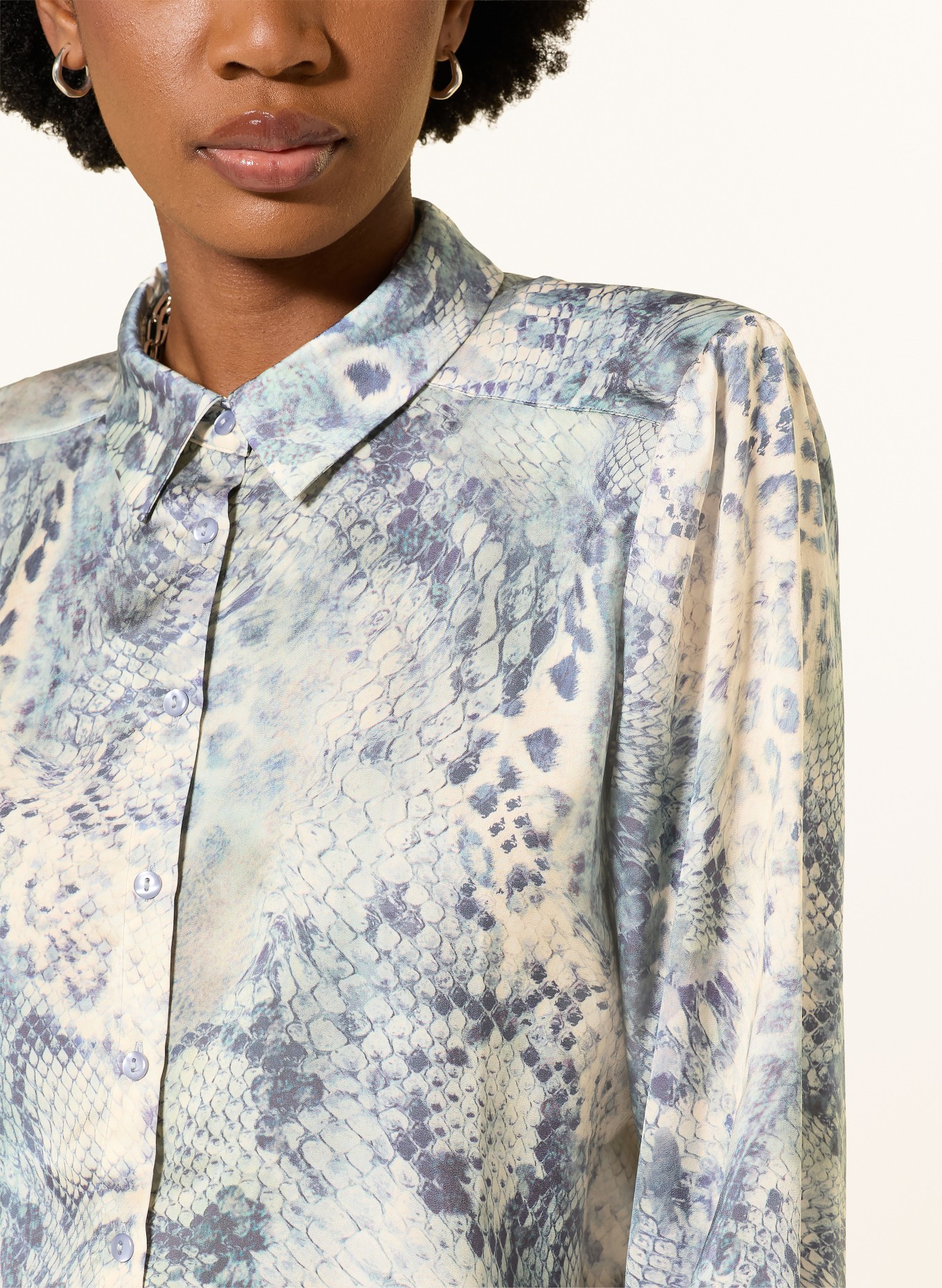 ba&sh Hemdbluse CORNELIA: DUNKELBLAU / ECRU / PETROL