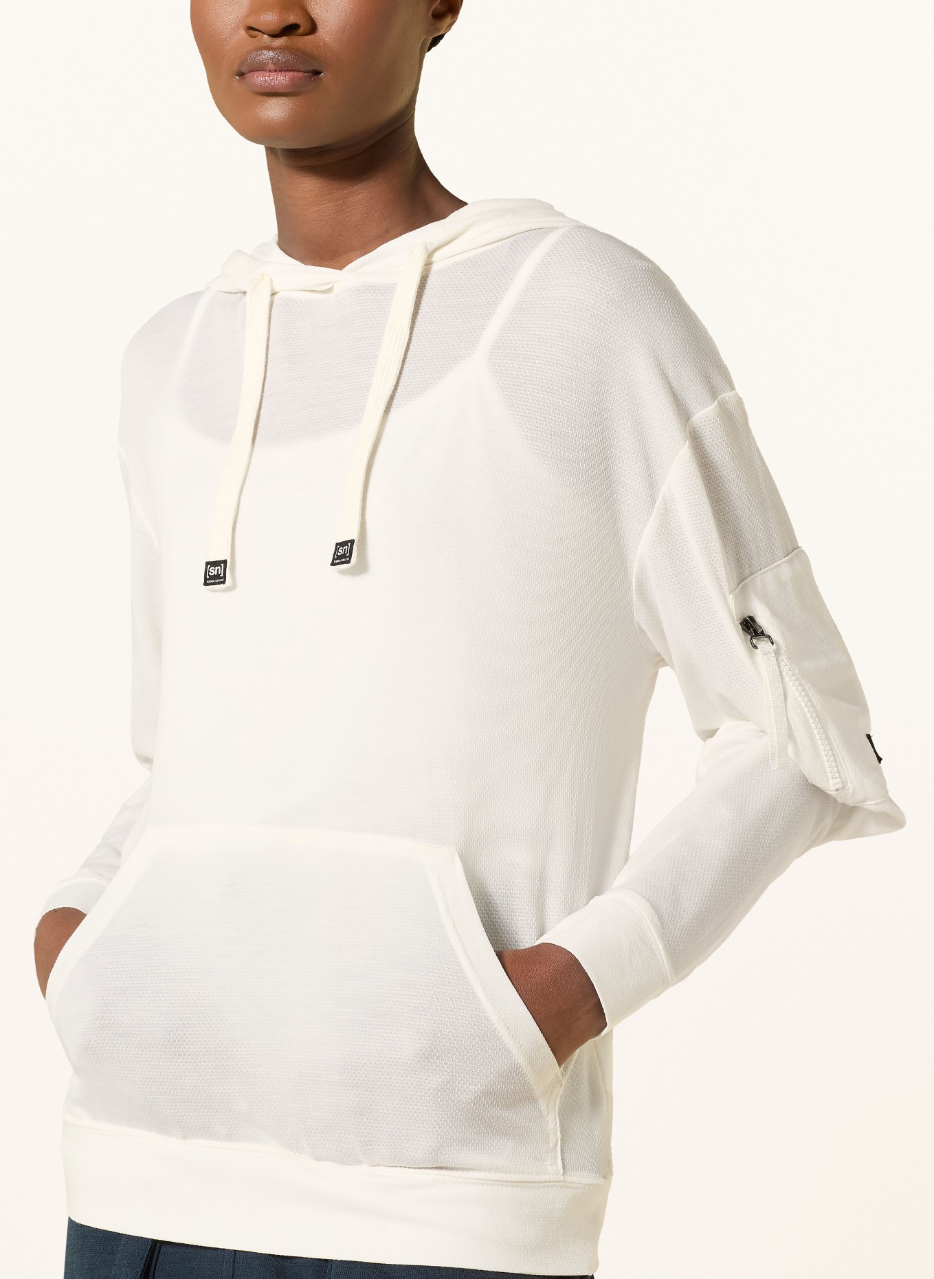 super.natural Hoodie AIR met merinowol: WIT