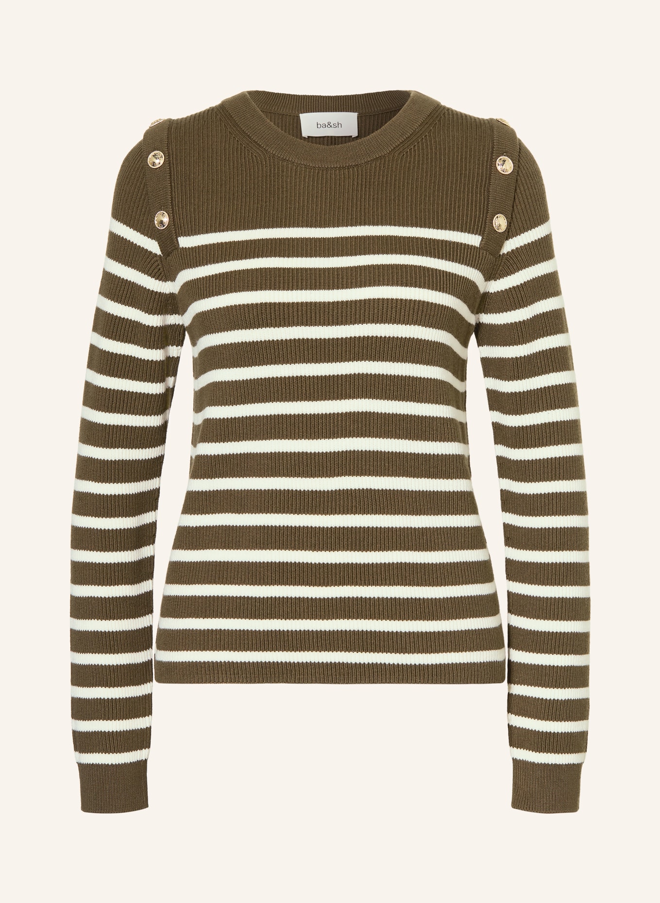 ba&sh Pullover MATIO: KHAKI / WEISS