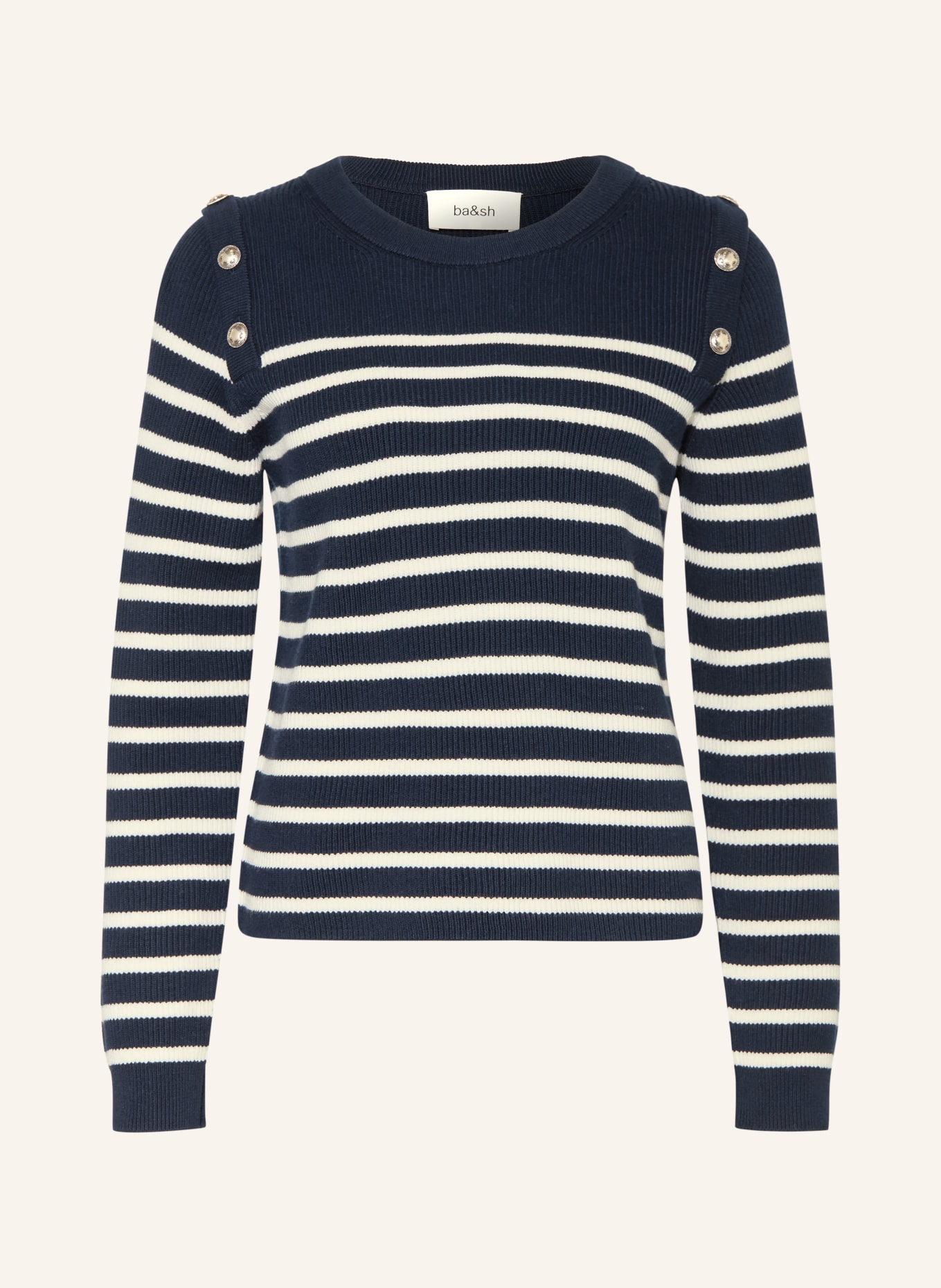 ba&sh Pullover MATIO: DUNKELBLAU / CREME