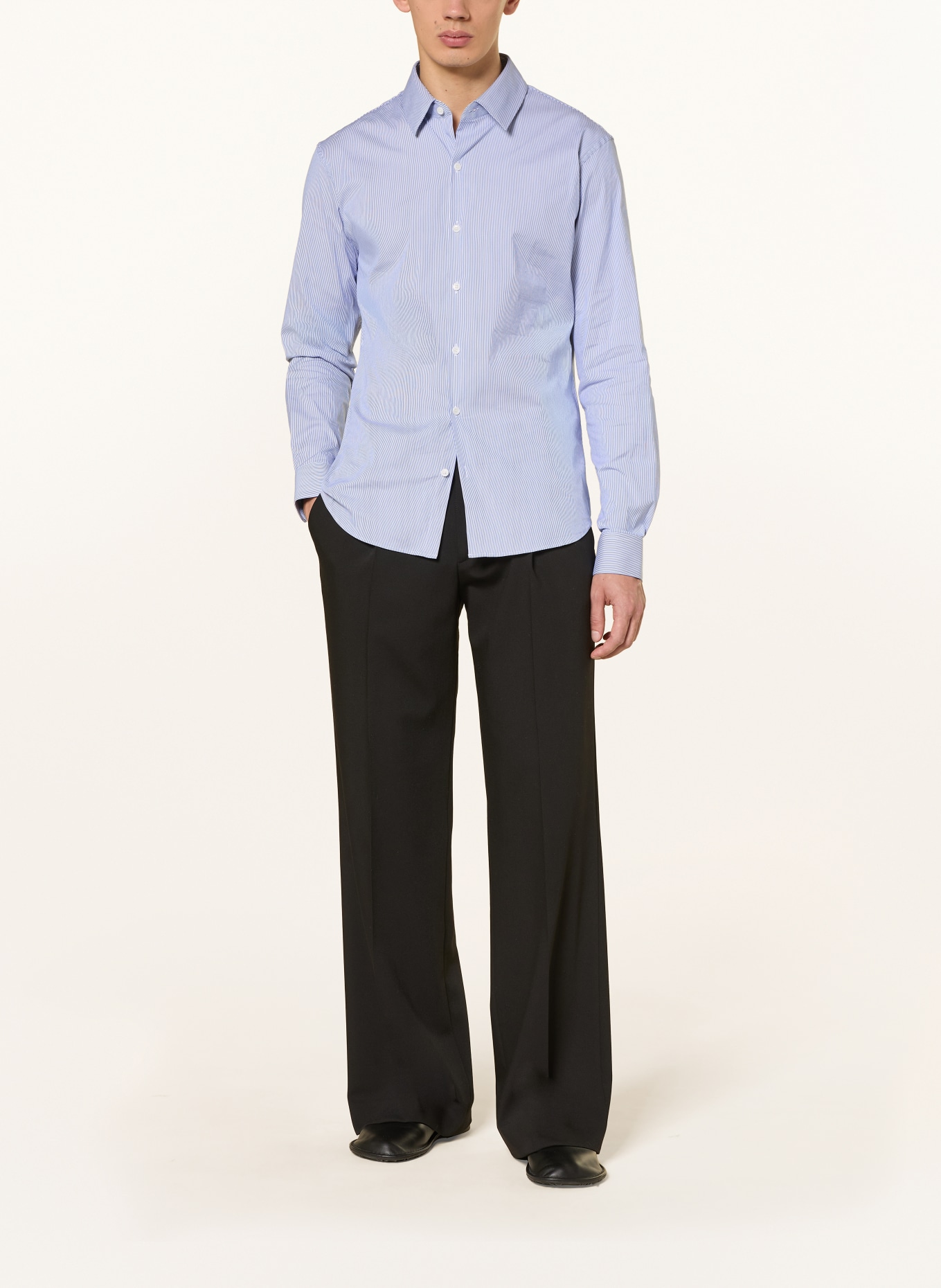 SANDRO Hemd Slim Fit: HELLBLAU / WEISS