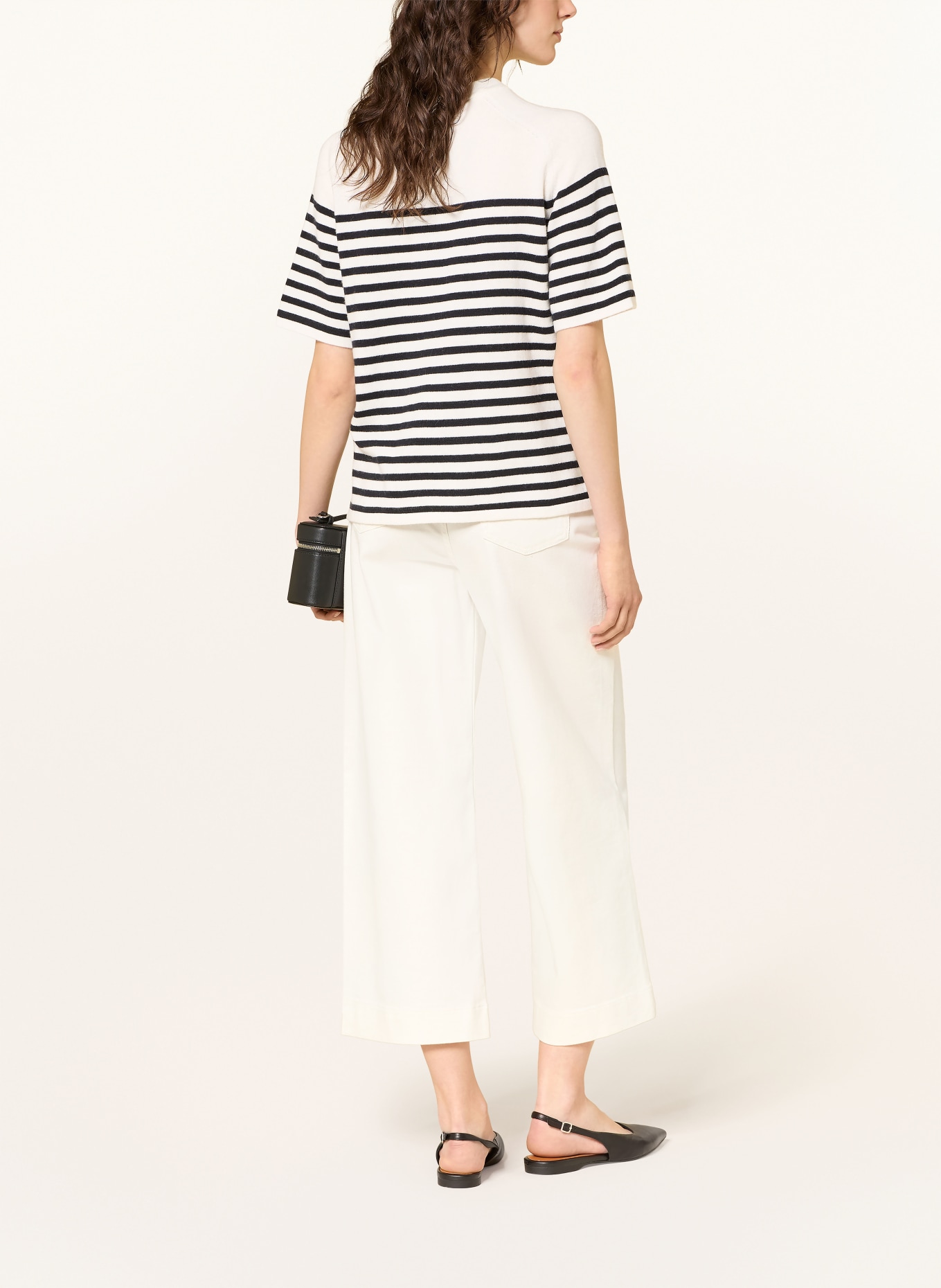 HOBBS pull en maille: BLANC / NOIR