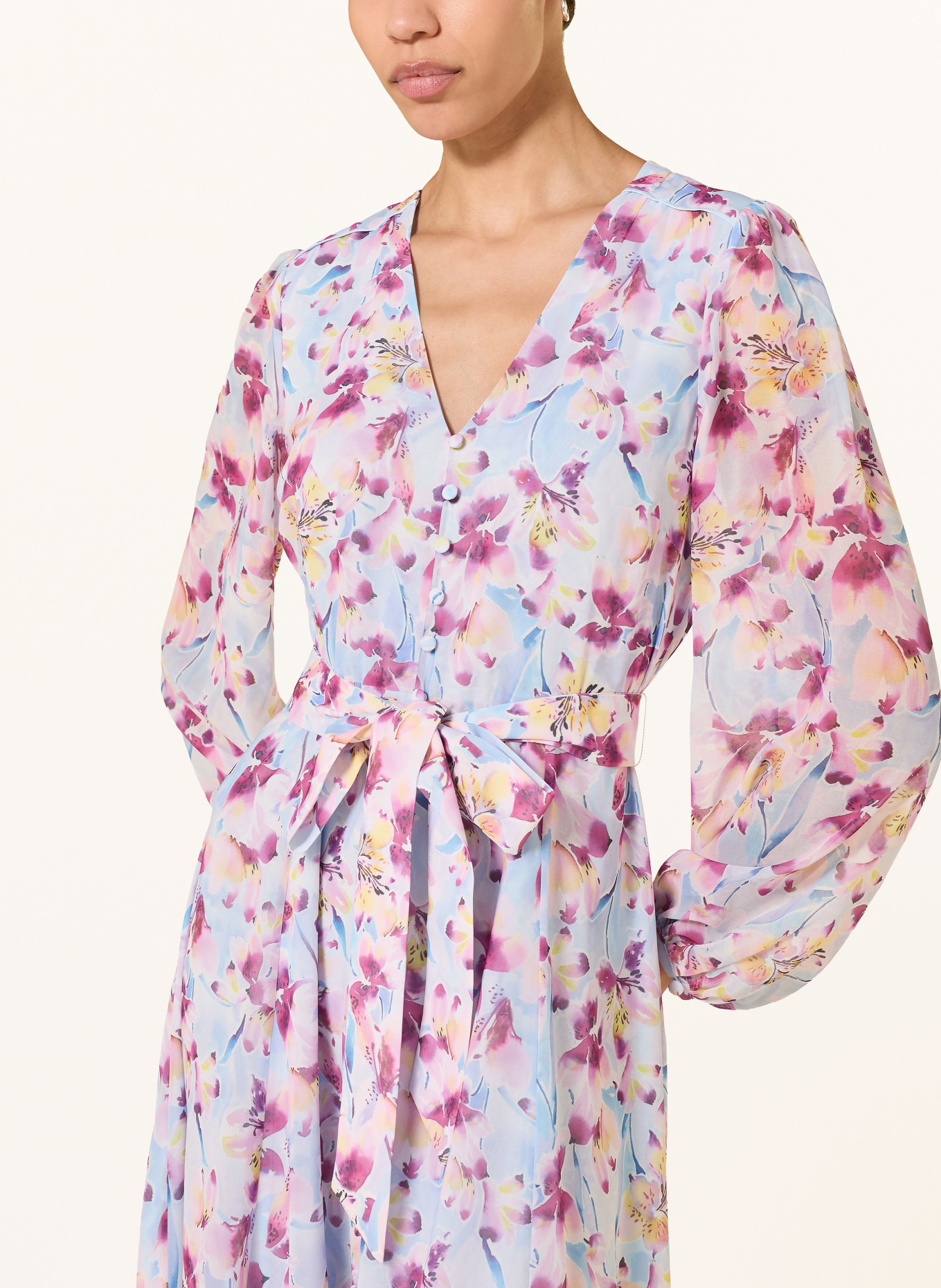 HOBBS Kleid THEA: HELLBLAU / ALTROSA / ROSA