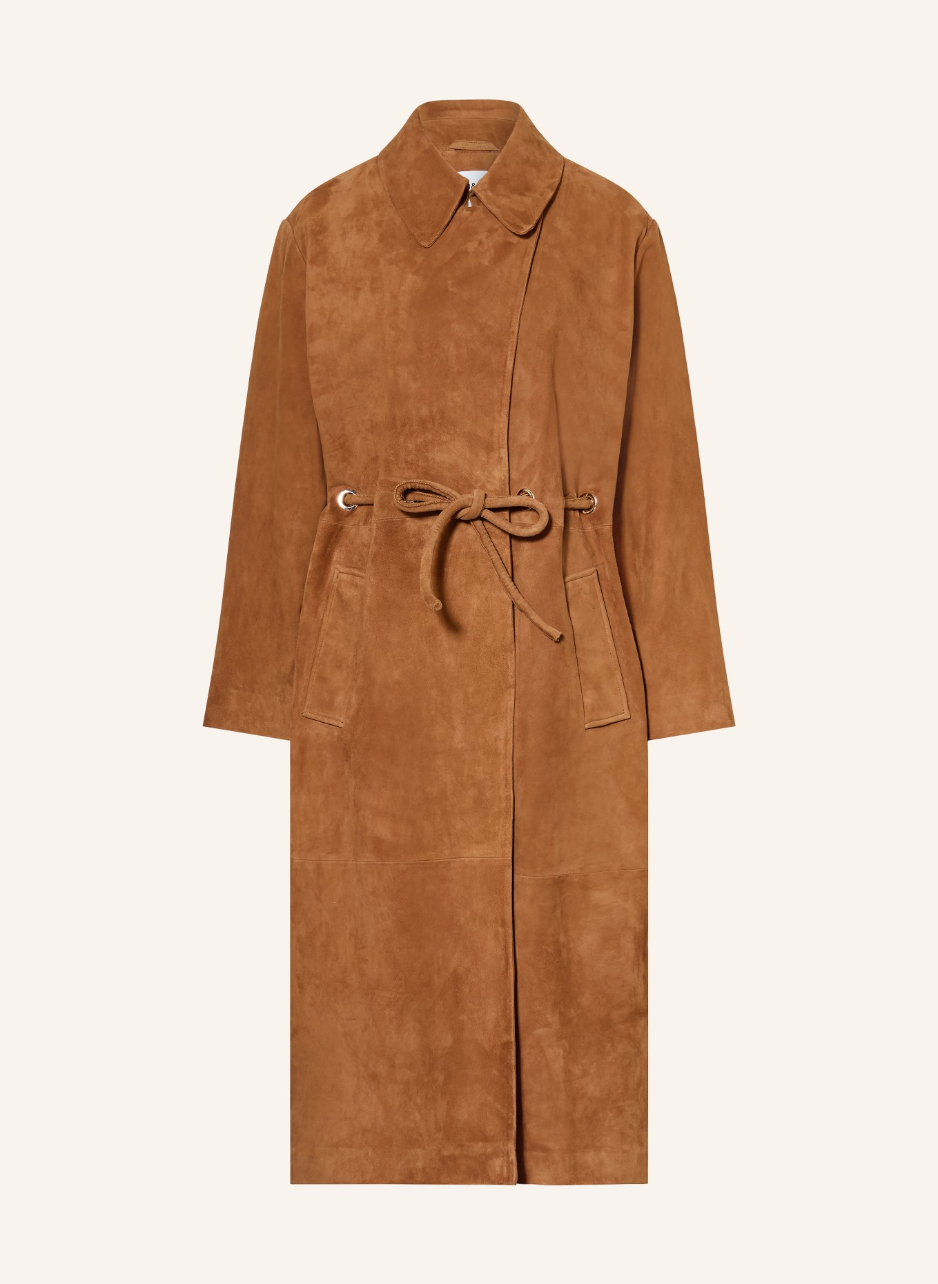 ba&sh Trenchcoat MATTE in Lederoptik: BRAUN