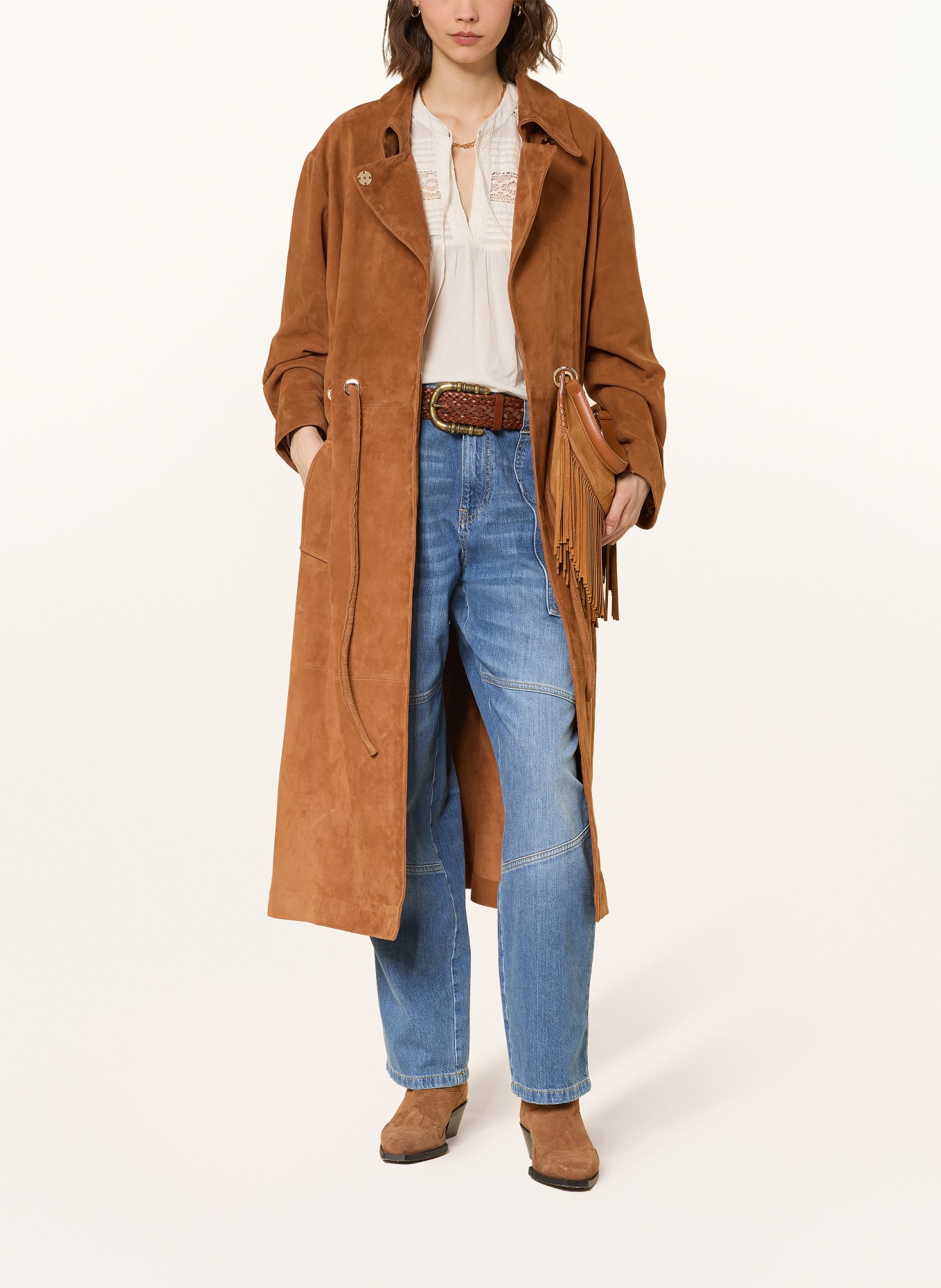 ba&sh Trenchcoat MATTE in Lederoptik: BRAUN