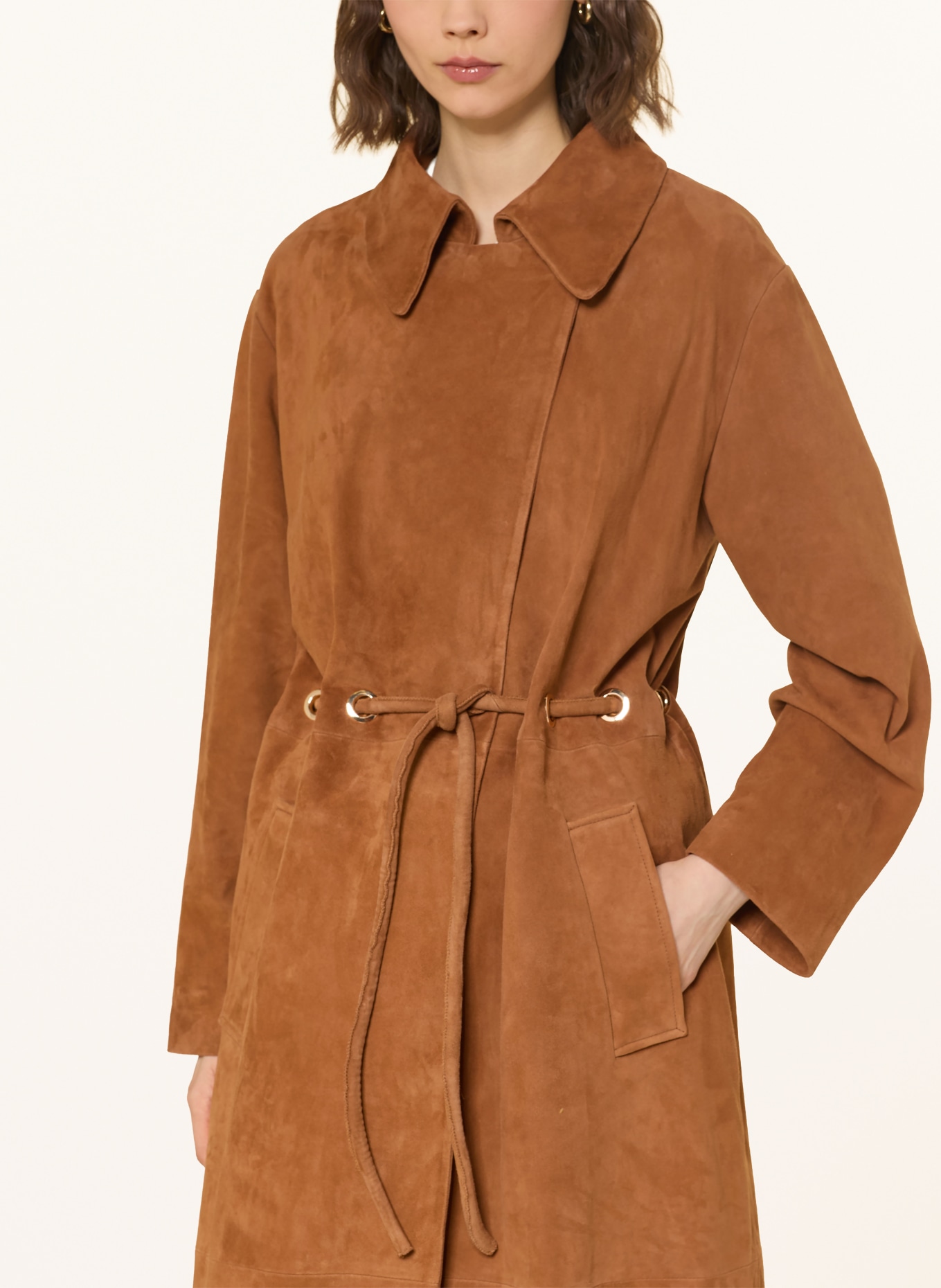 ba&sh Trenchcoat MATTE in Lederoptik: BRAUN