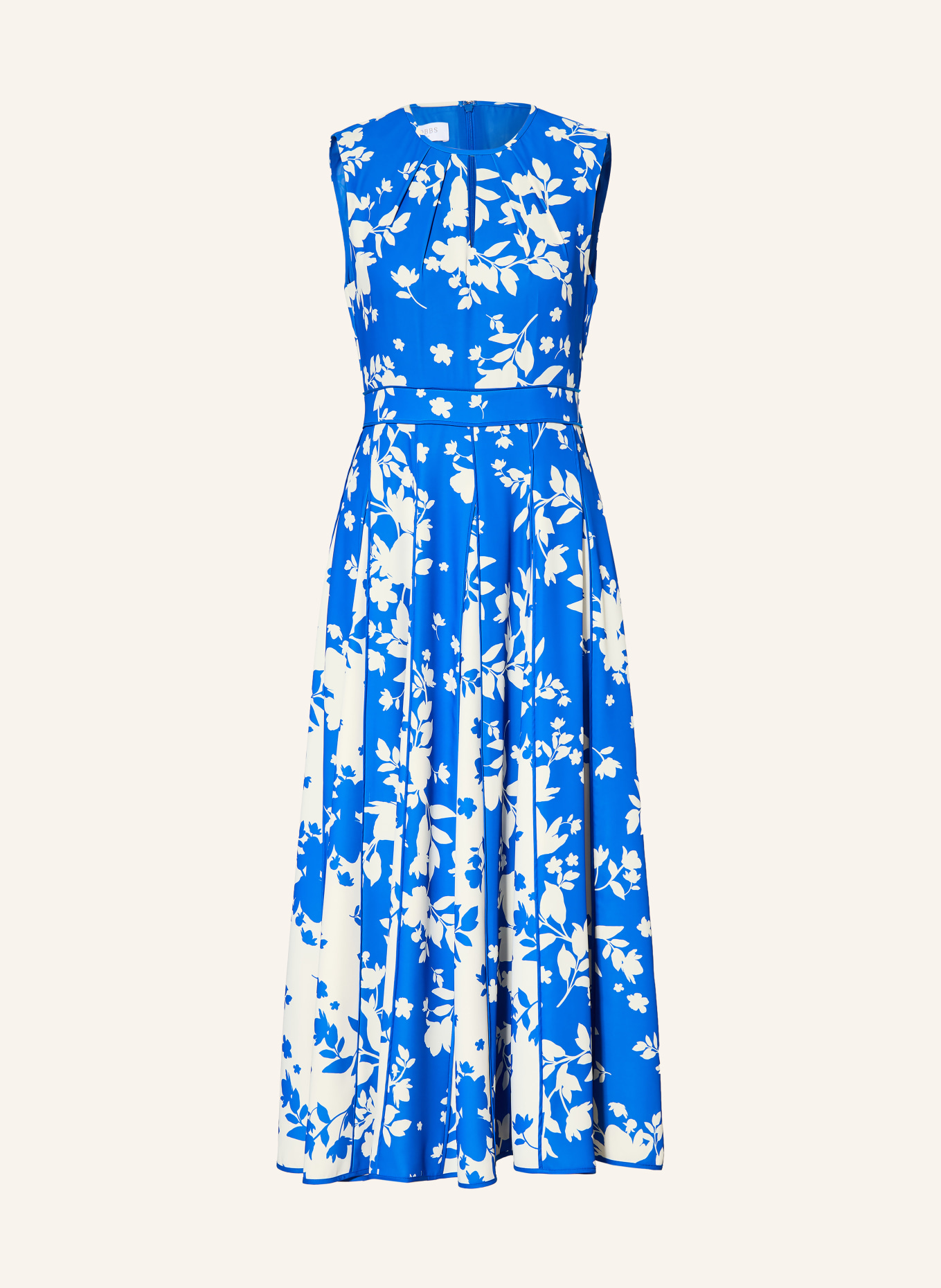 HOBBS Satinkleid ANGELICA: BLAU / WEISS