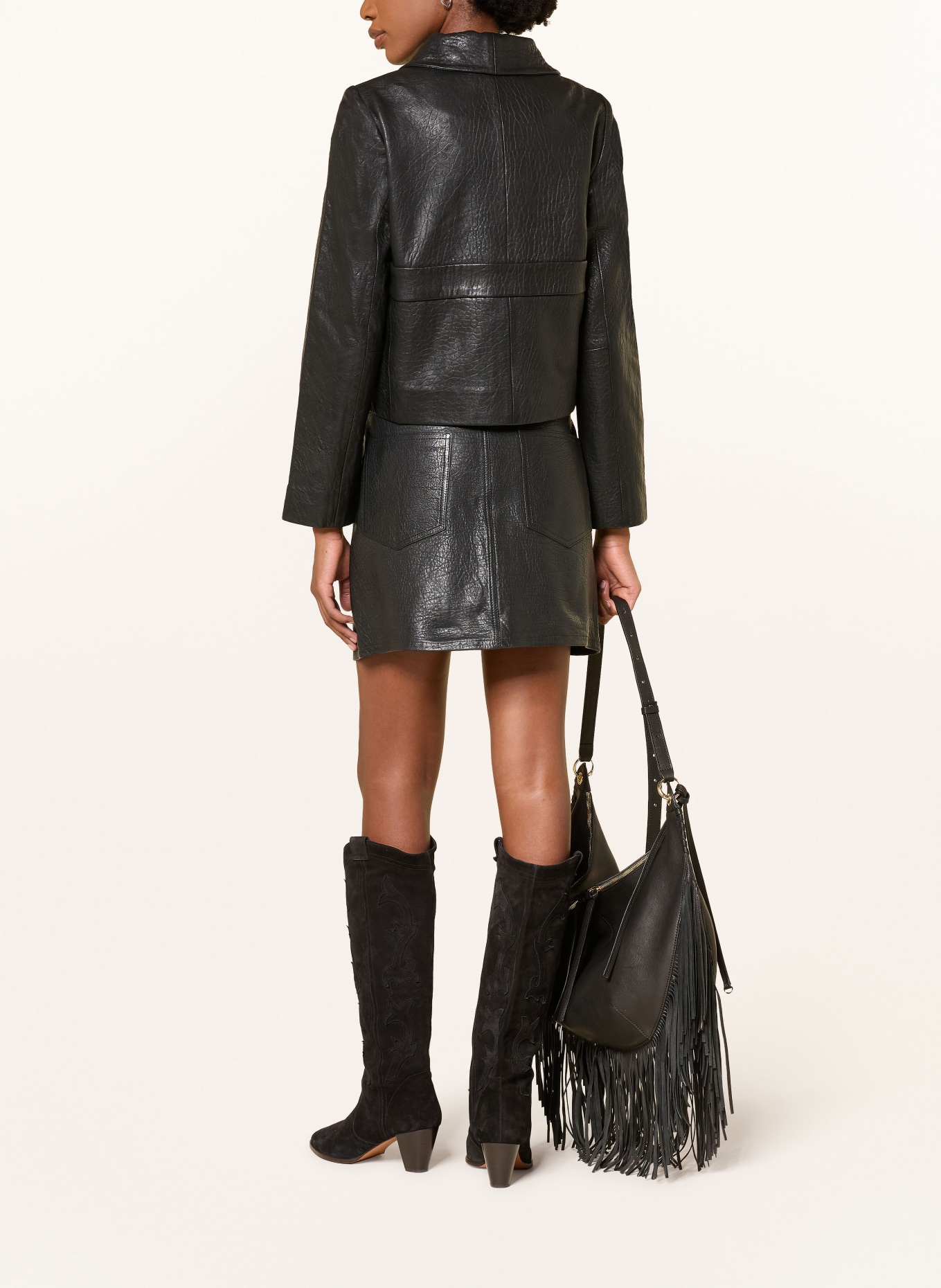 ba&sh Lederjacke BORFEO: SCHWARZ