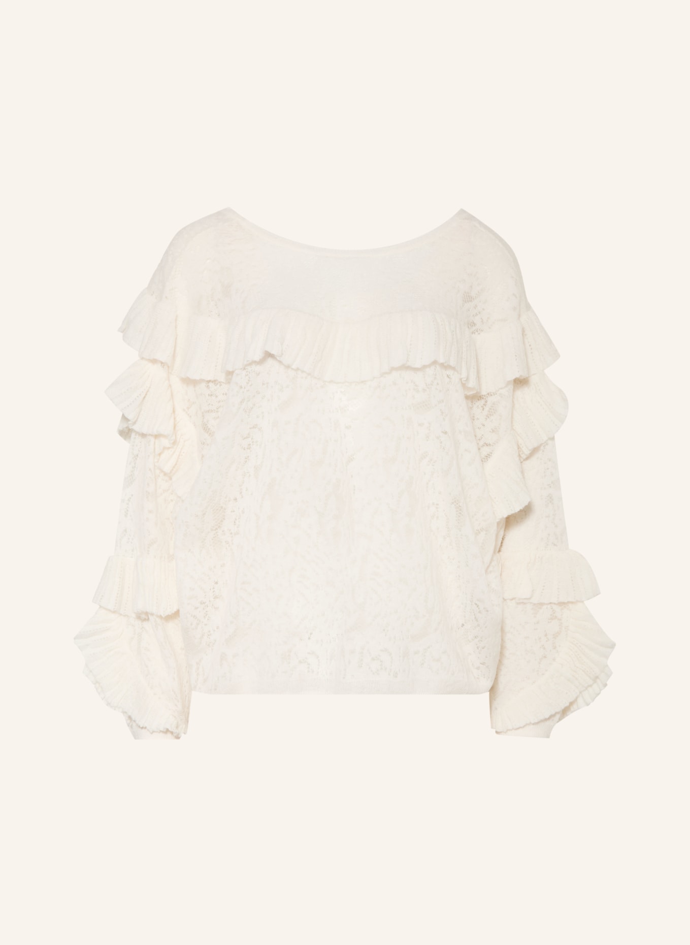 ba&sh Pullover LUCAS mit Rüschen: WEISS