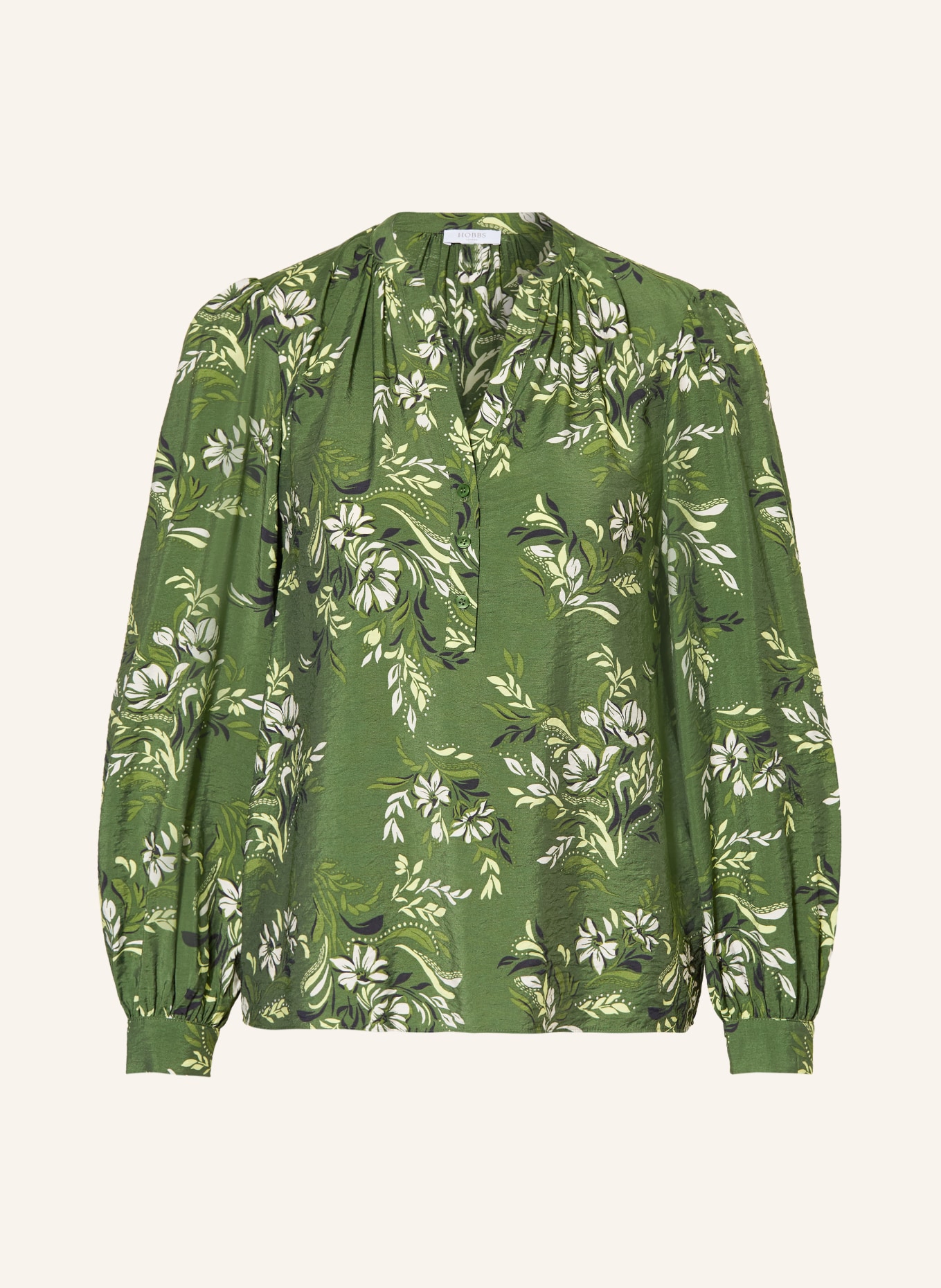 HOBBS Blusenshirt SYLVIA: GRÜN / HELLGRÜN / WEISS