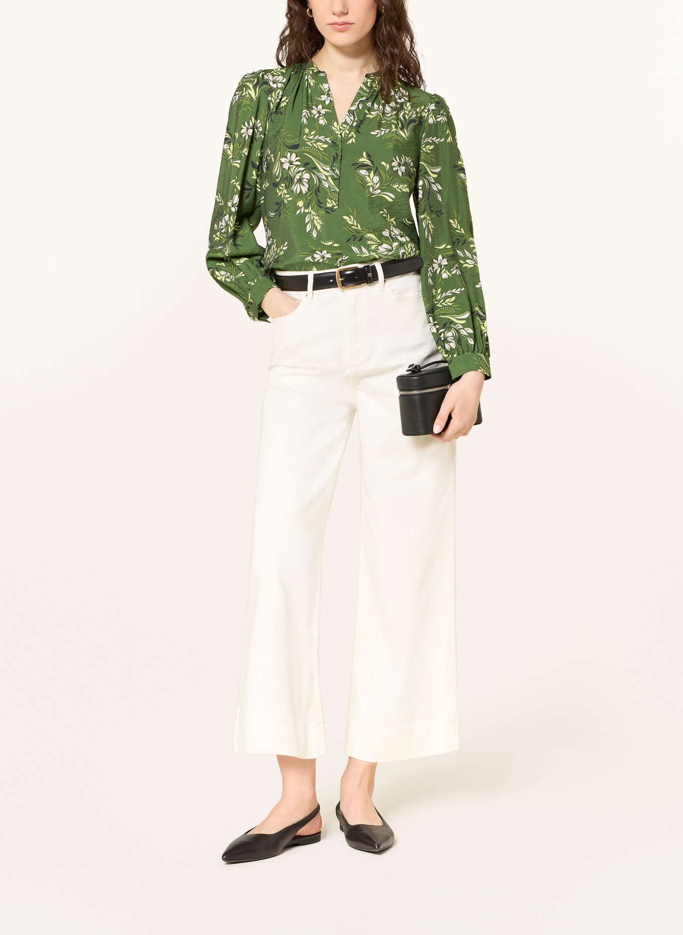 HOBBS Blusenshirt SYLVIA: GRÜN / HELLGRÜN / WEISS