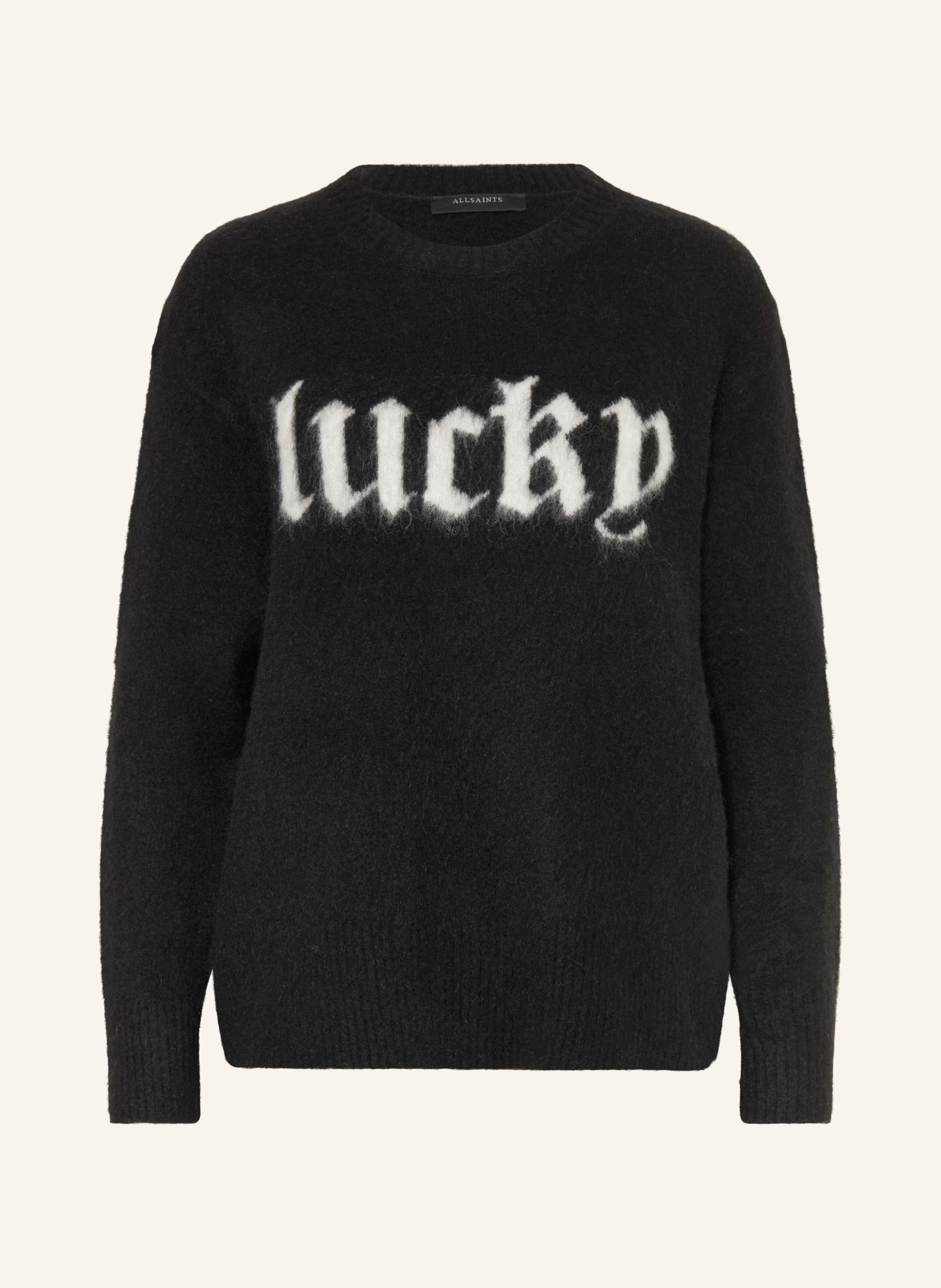ALLSAINTS Trui LUCKY JUMPER van alpaca: ZWART / WIT