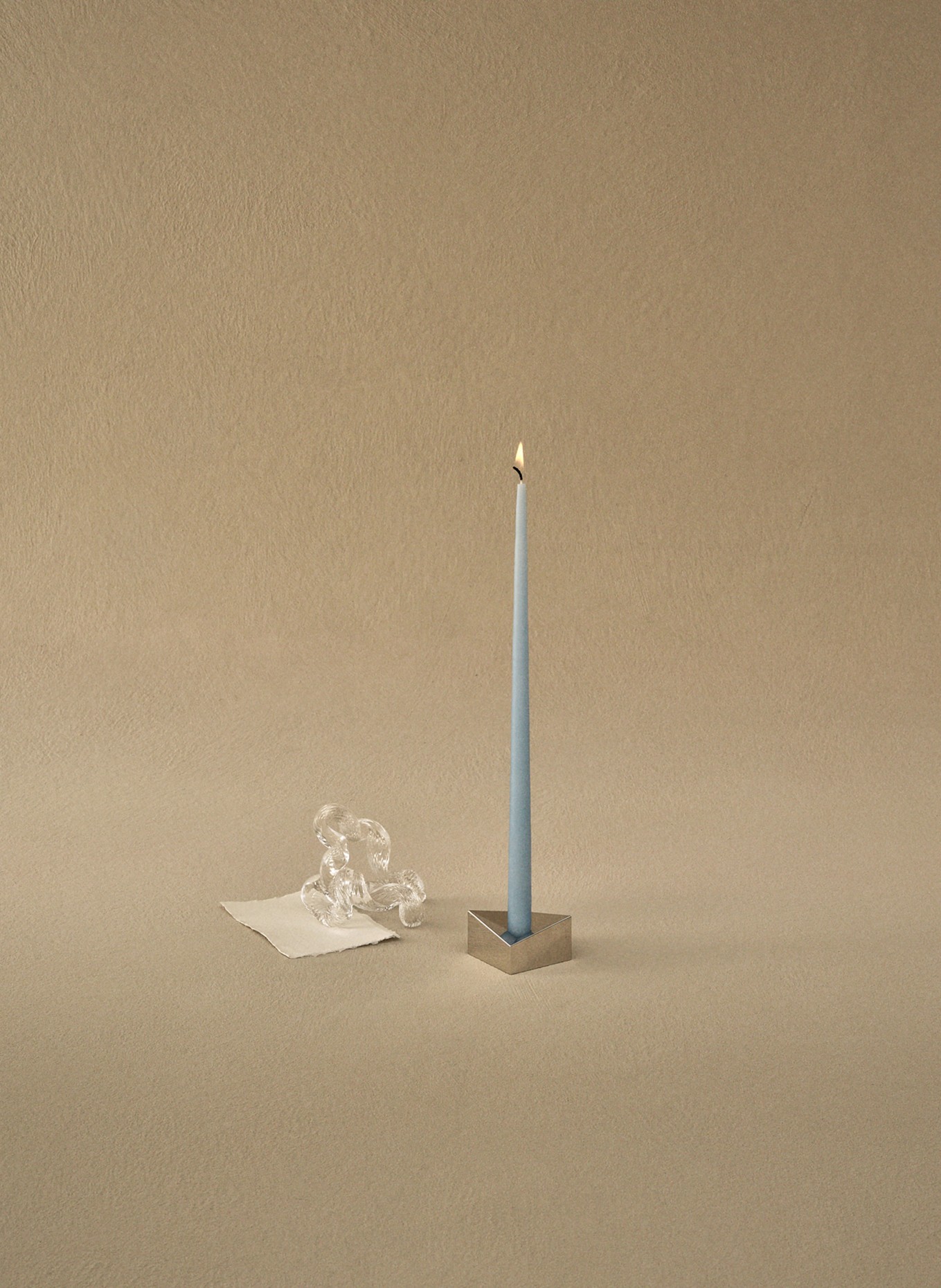 STOFF NAGEL Lot de 6 bougies cylindriques: BLEU CLAIR