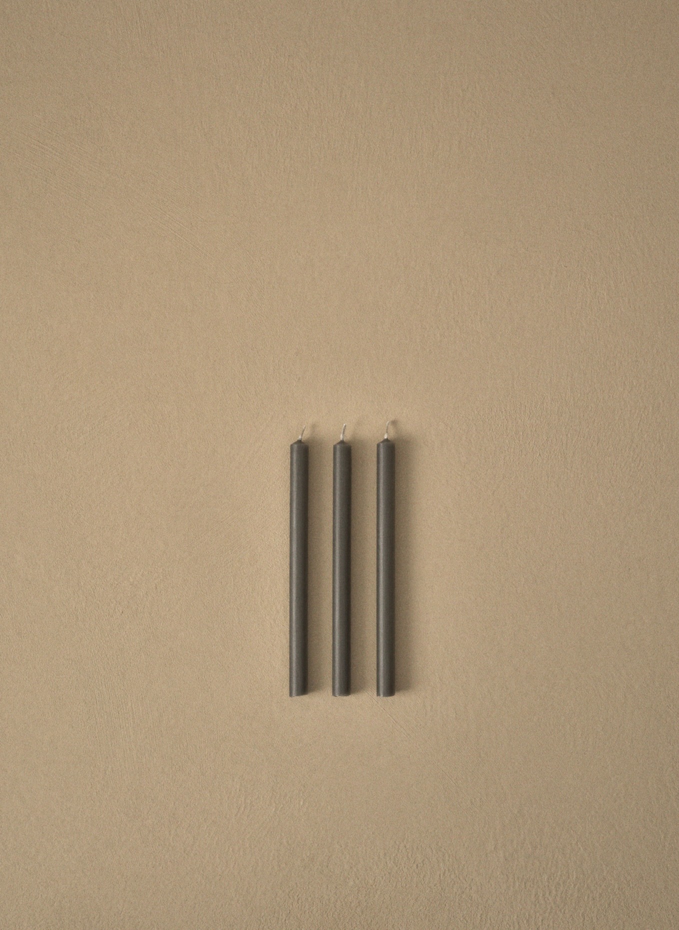 STOFF NAGEL Set of 12 taper candles: DARK GRAY