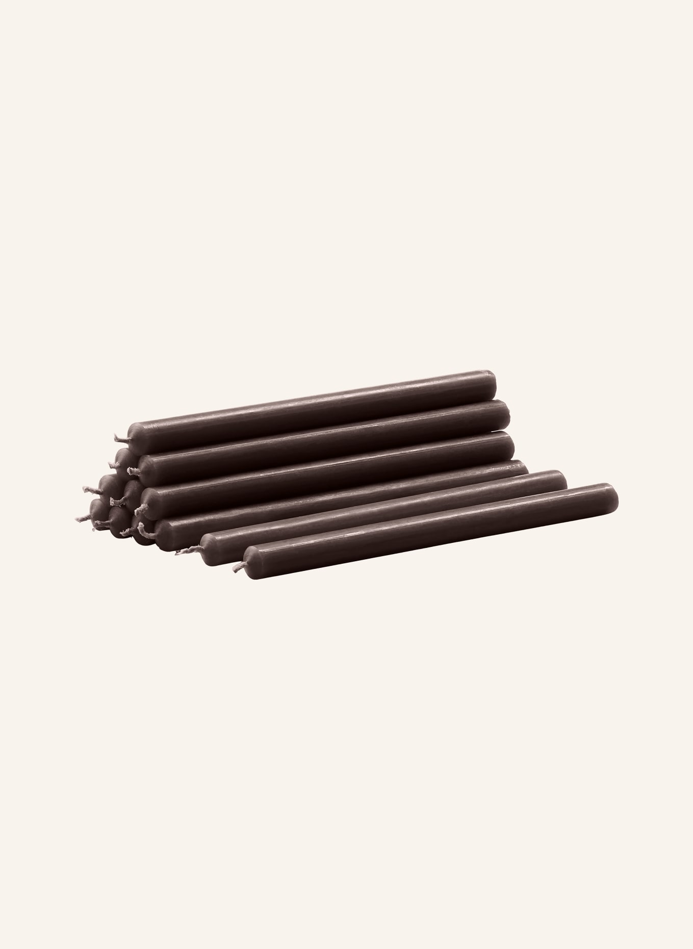 STOFF NAGEL Lot de 12 bougies cylindriques: MARRON FONCÉ