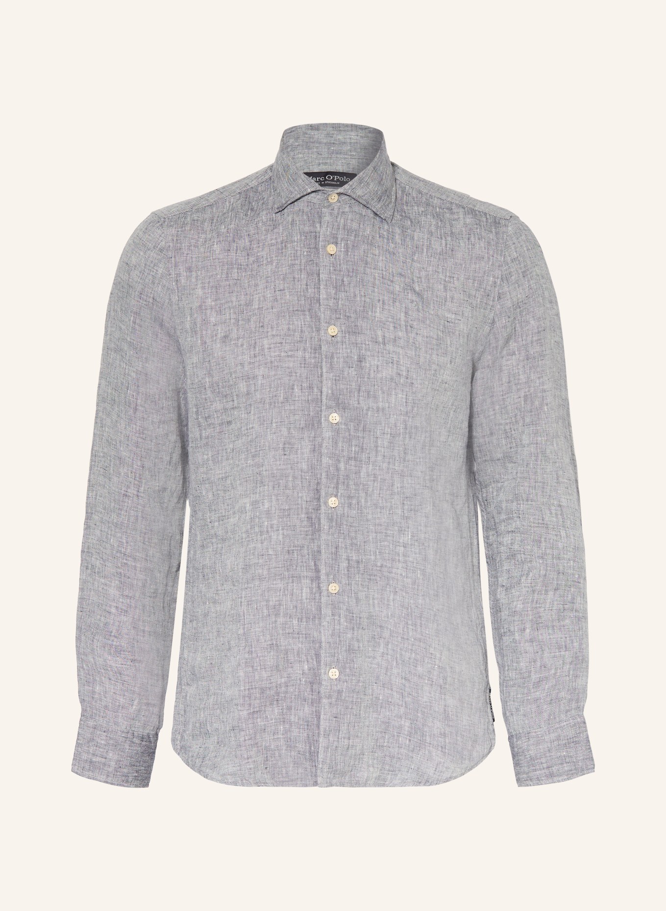 Marc O'Polo Chemise en lin coupe slim: BLEU GRIS