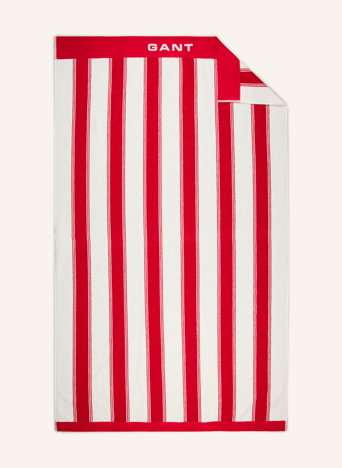 GANT HOME ręcznik plażowy: CZERWONY / BIAŁY