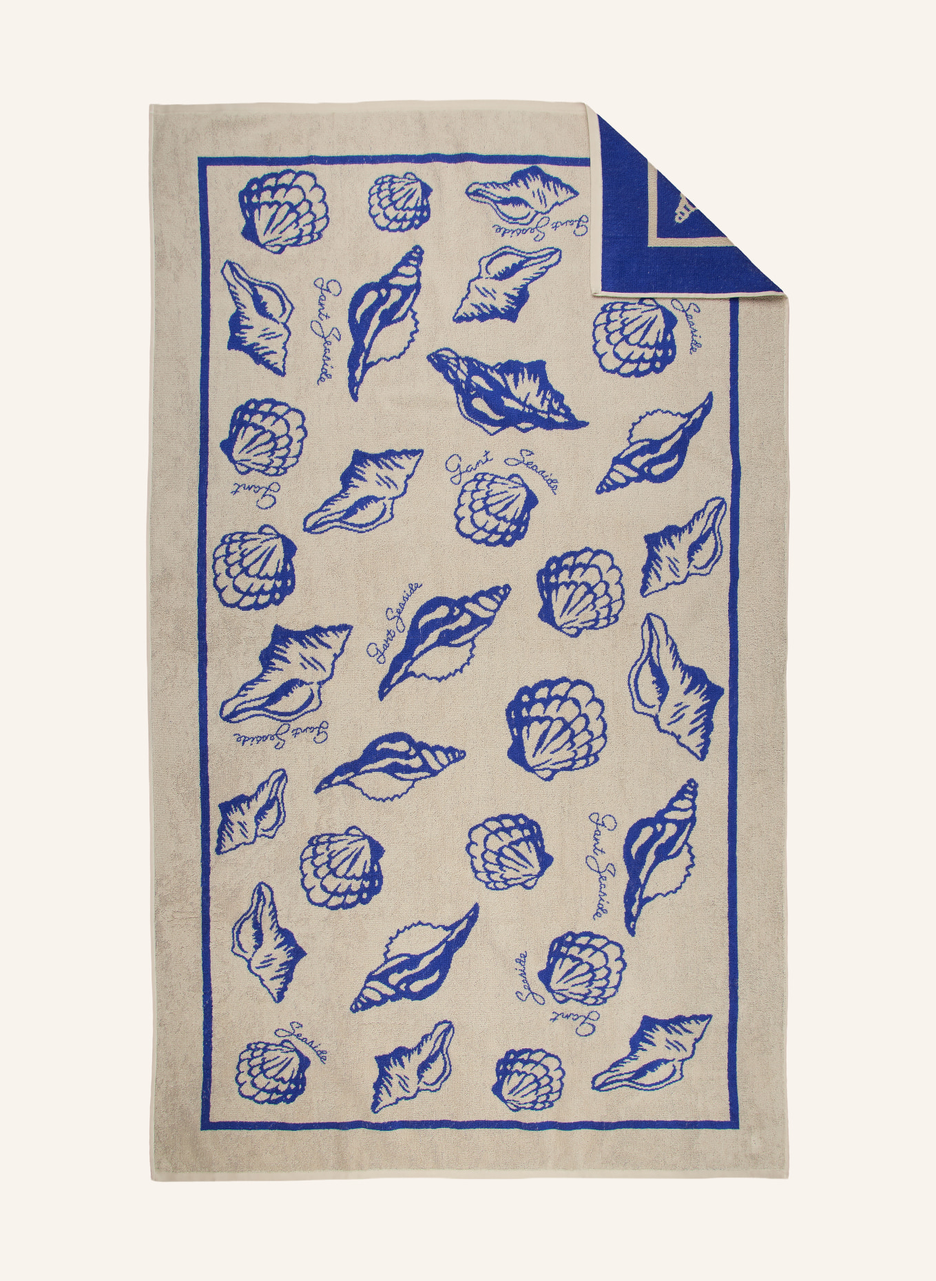 GANT HOME ręcznik plażowy: JASNOCZARY / NIEBIESKI