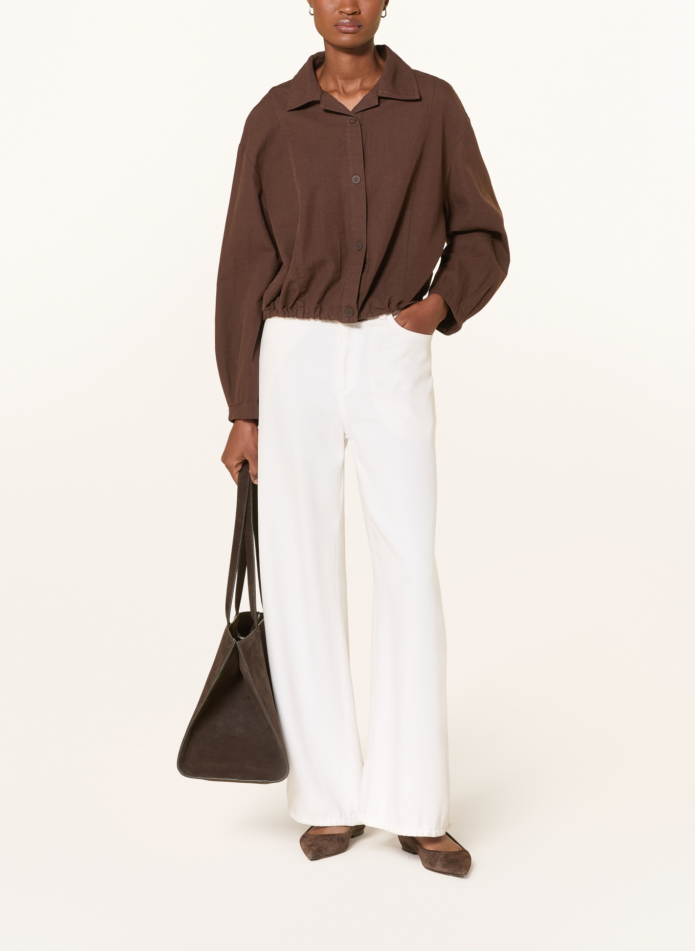 OPUS Bluse FORMENTE: DUNKELBRAUN