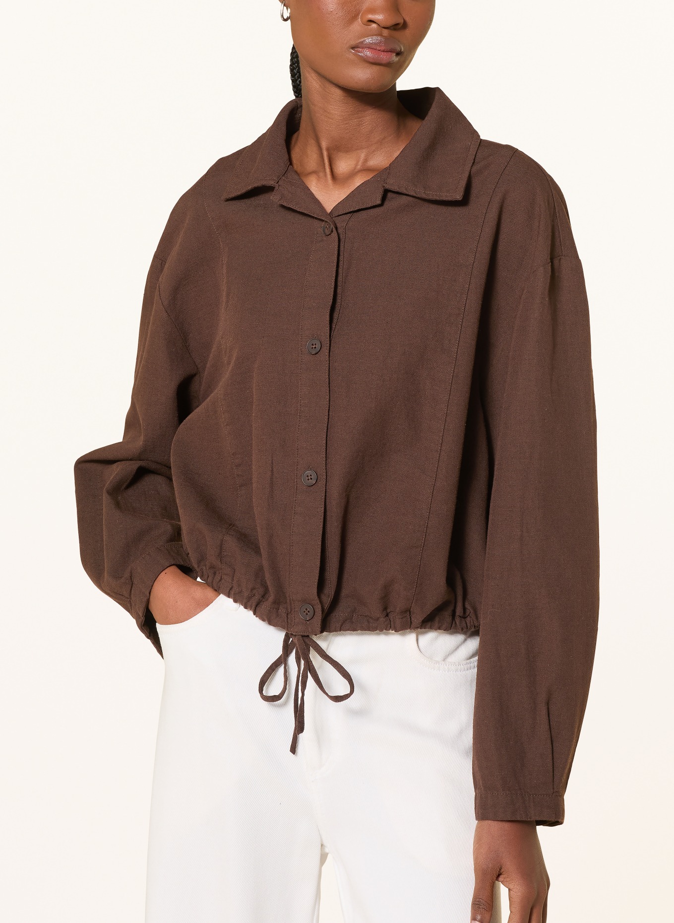 OPUS Bluse FORMENTE: DUNKELBRAUN