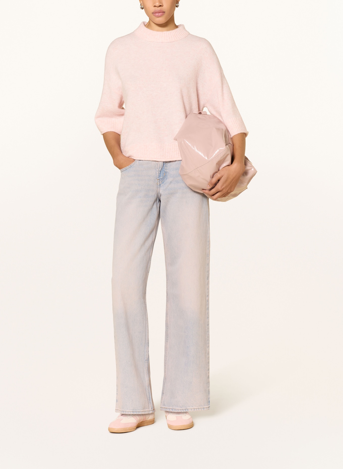 OPUS PAFINNA-trui met 3/4-mouwen: ROZE