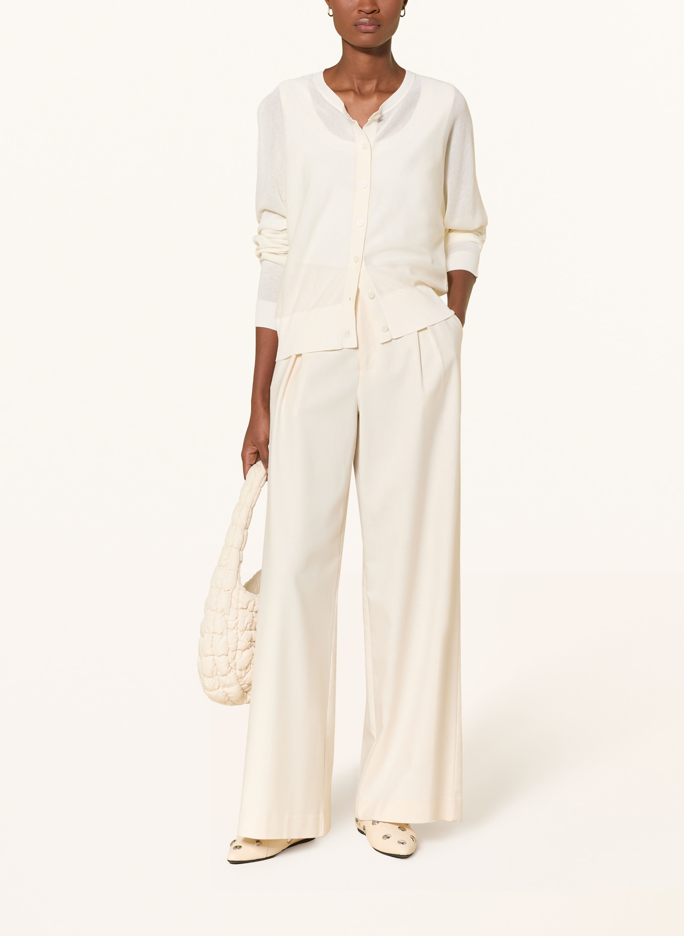 OPUS Strickjacke DESELA: CREME