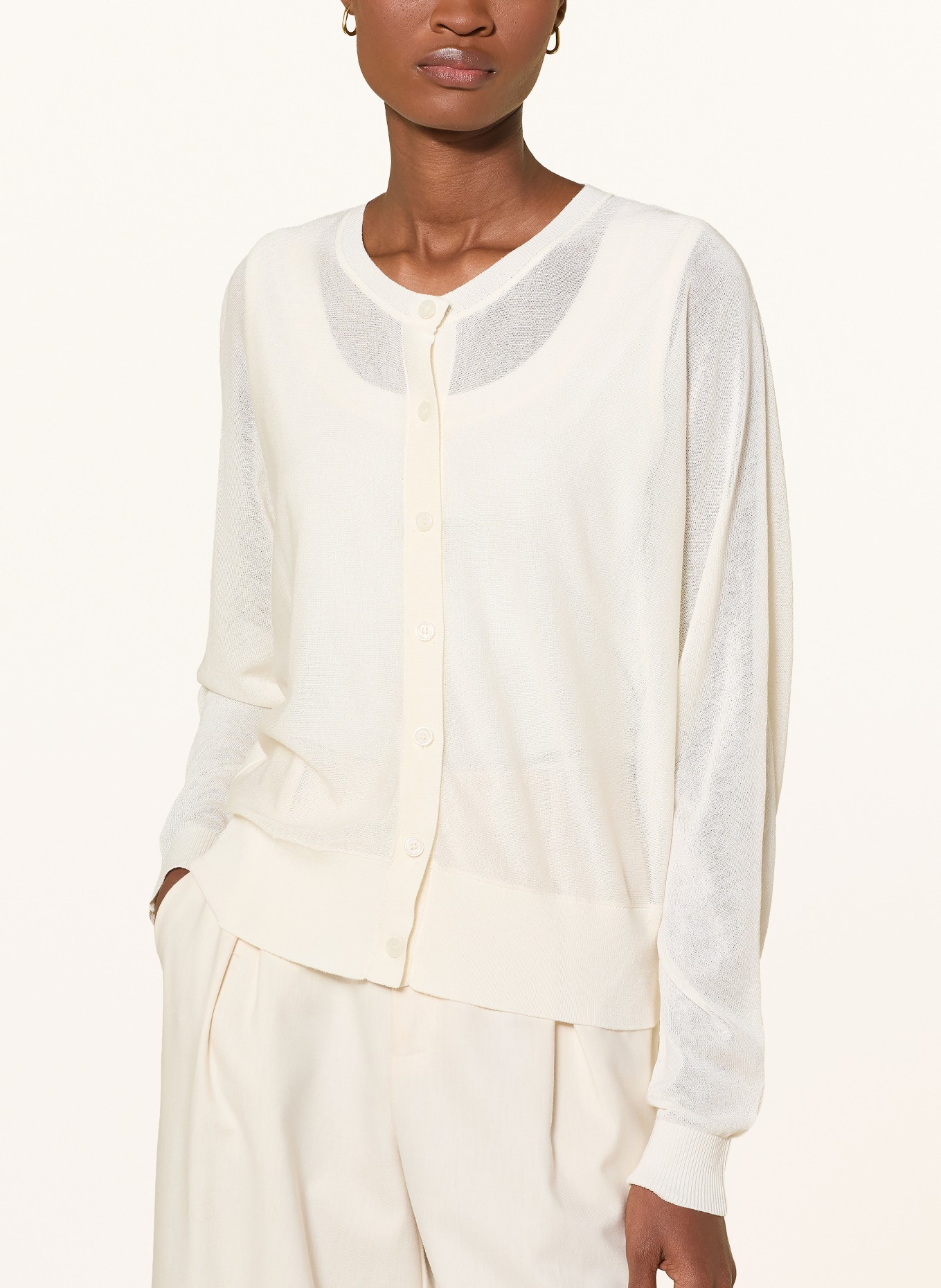 OPUS Strickjacke DESELA: CREME