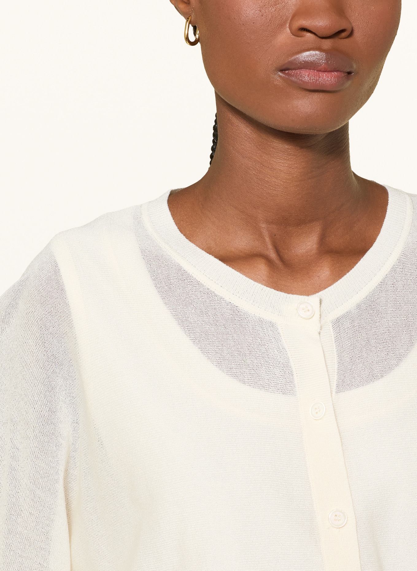 OPUS Strickjacke DESELA: CREME