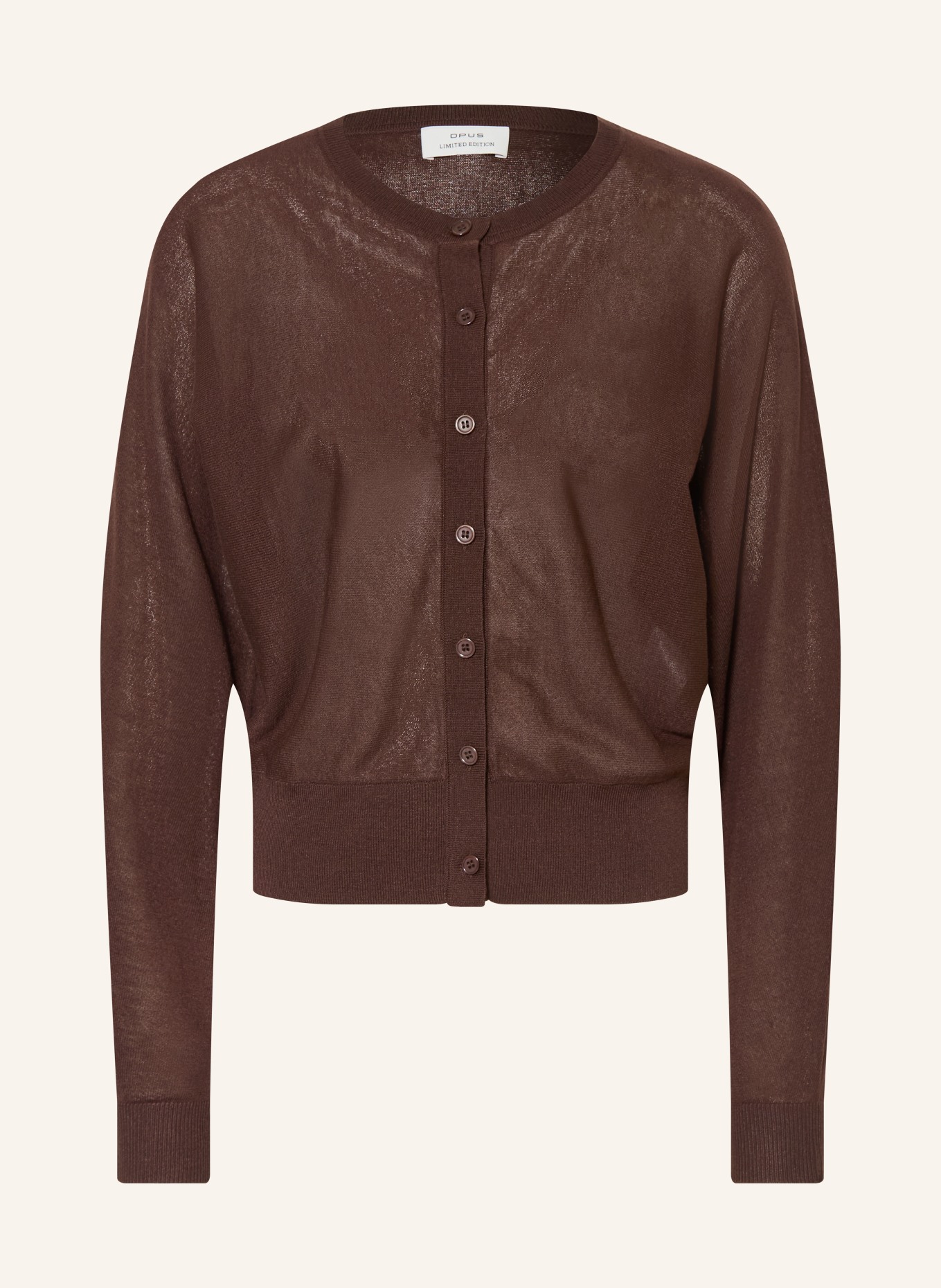 OPUS Strickjacke DESELA: DUNKELBRAUN