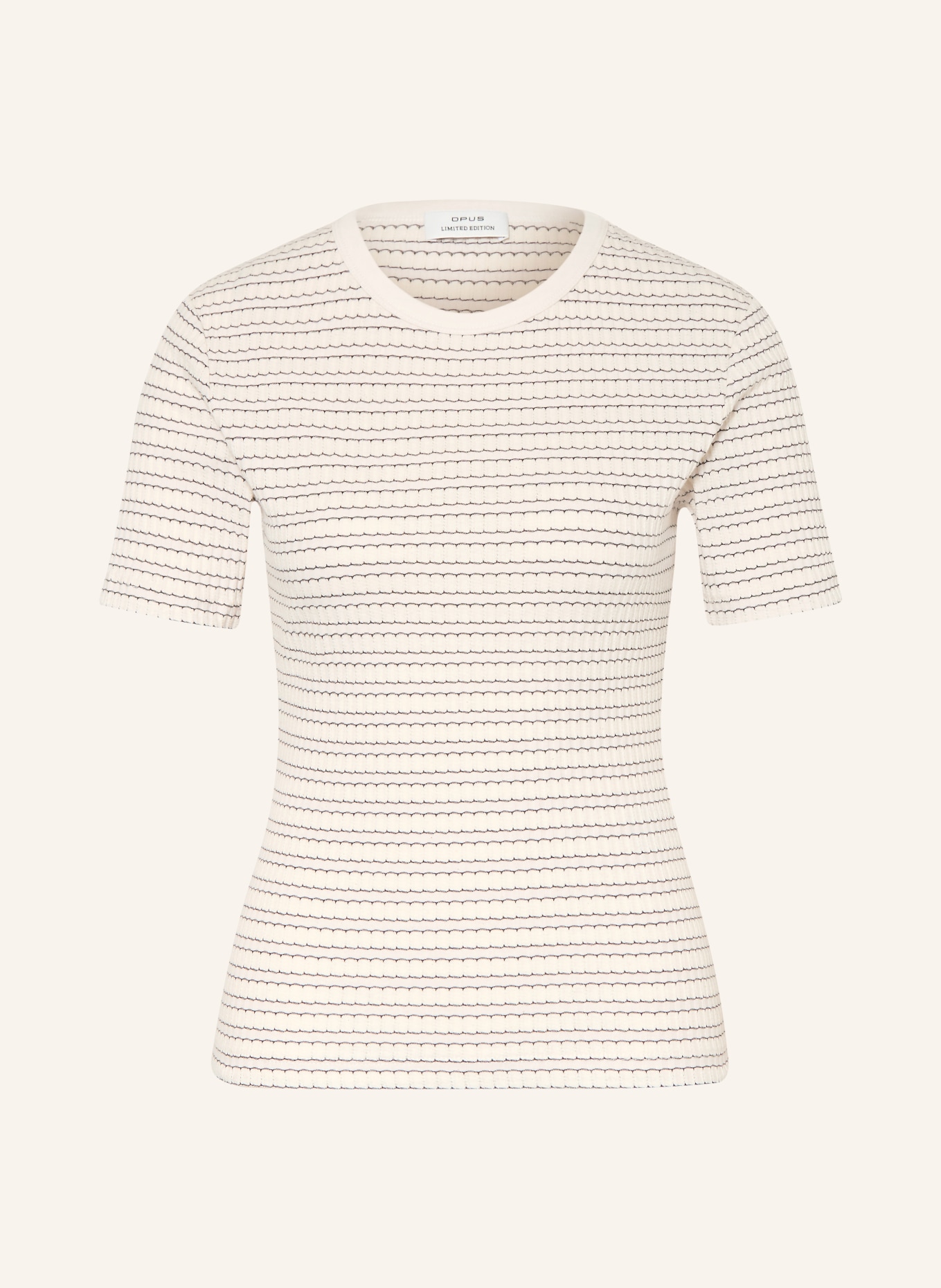 OPUS T-Shirt SOLEILI: CREME / SCHWARZ