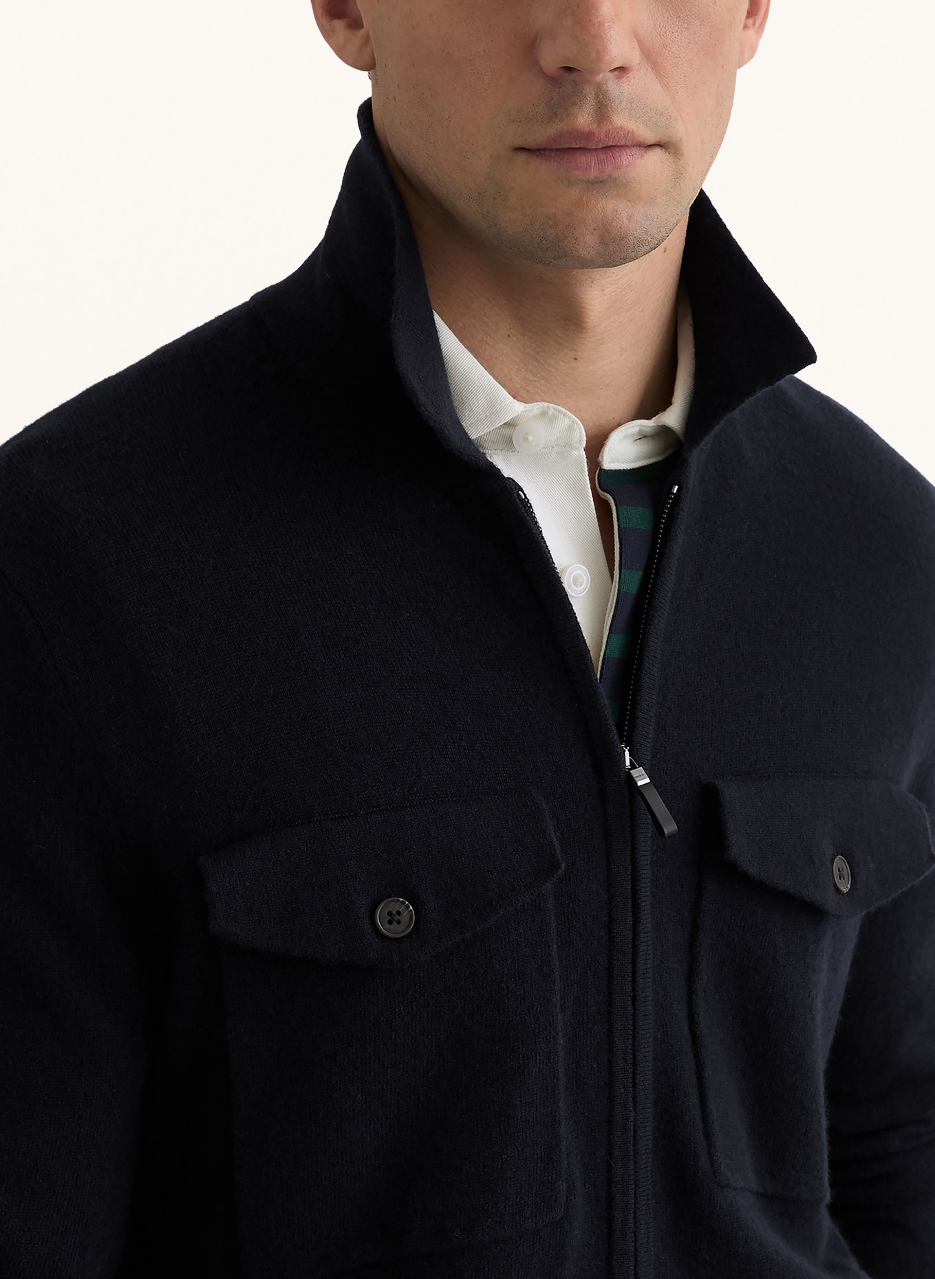 REISS Strickjacke DUNSTALL: DUNKELBLAU